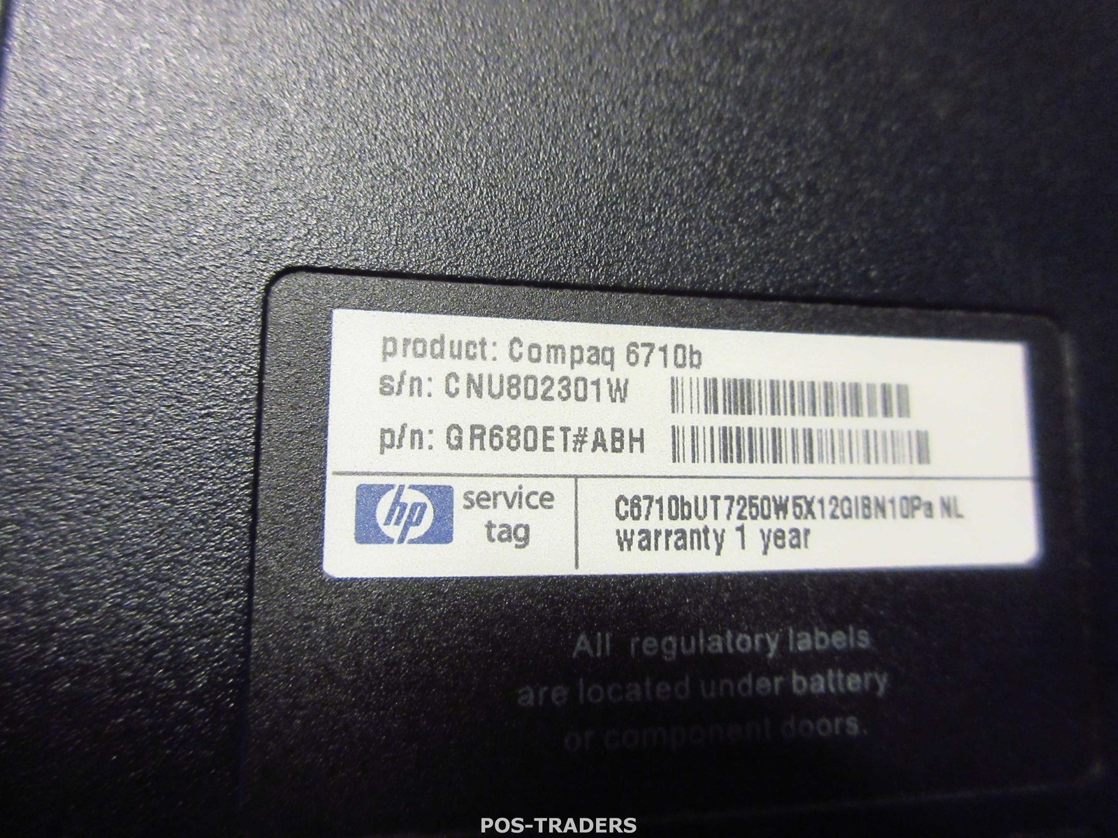 HP Compaq 6710b GR680ET Laptop Notebook 15.4″ C2D T7250 2GHZ / 2GB RAM / NO HDD