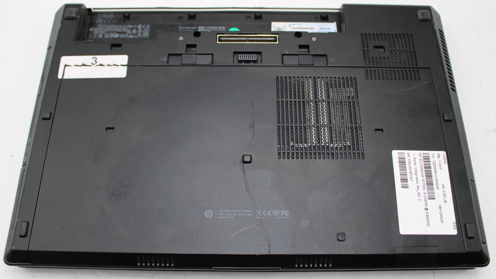 Lot of 6) HP EliteBook 8770W Workstation i5-3360M Quadro 4000M no RAM/HD/OS/Batt
