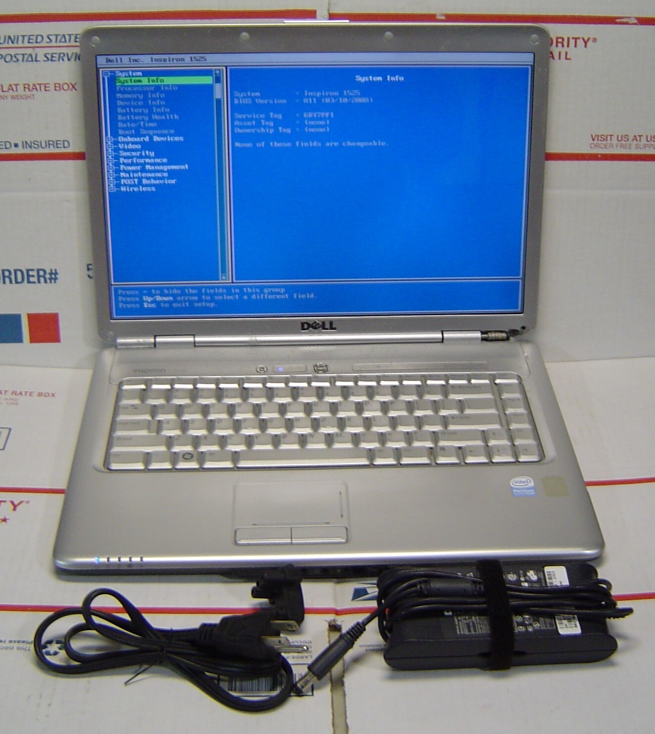 15.4” Dell Inspiron 1525 Laptop Intel Pentium 1.86 GHZ 2GB RAM 320GB Working