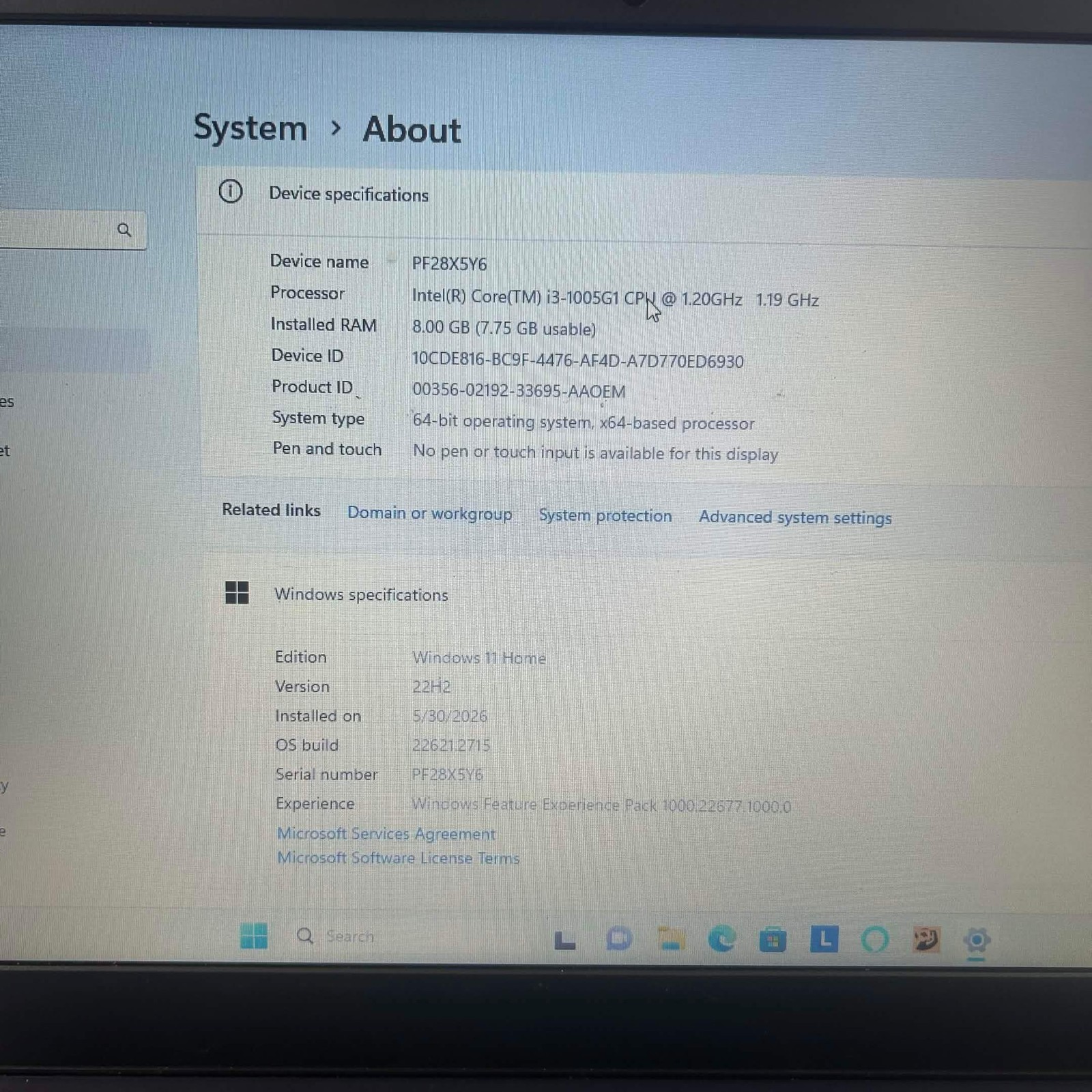 Lenovo IdeaPad 3 I5IL05 15.6″ i3-1005G1 1.2GHz 8GB RAM 256GB SSD