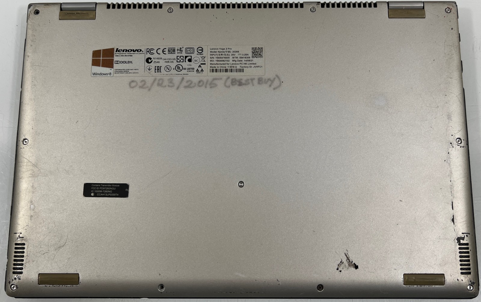 Lot of 5 Lenovo T420 Yoga 2 Pro Ultrabook T440 T460 AS IS
