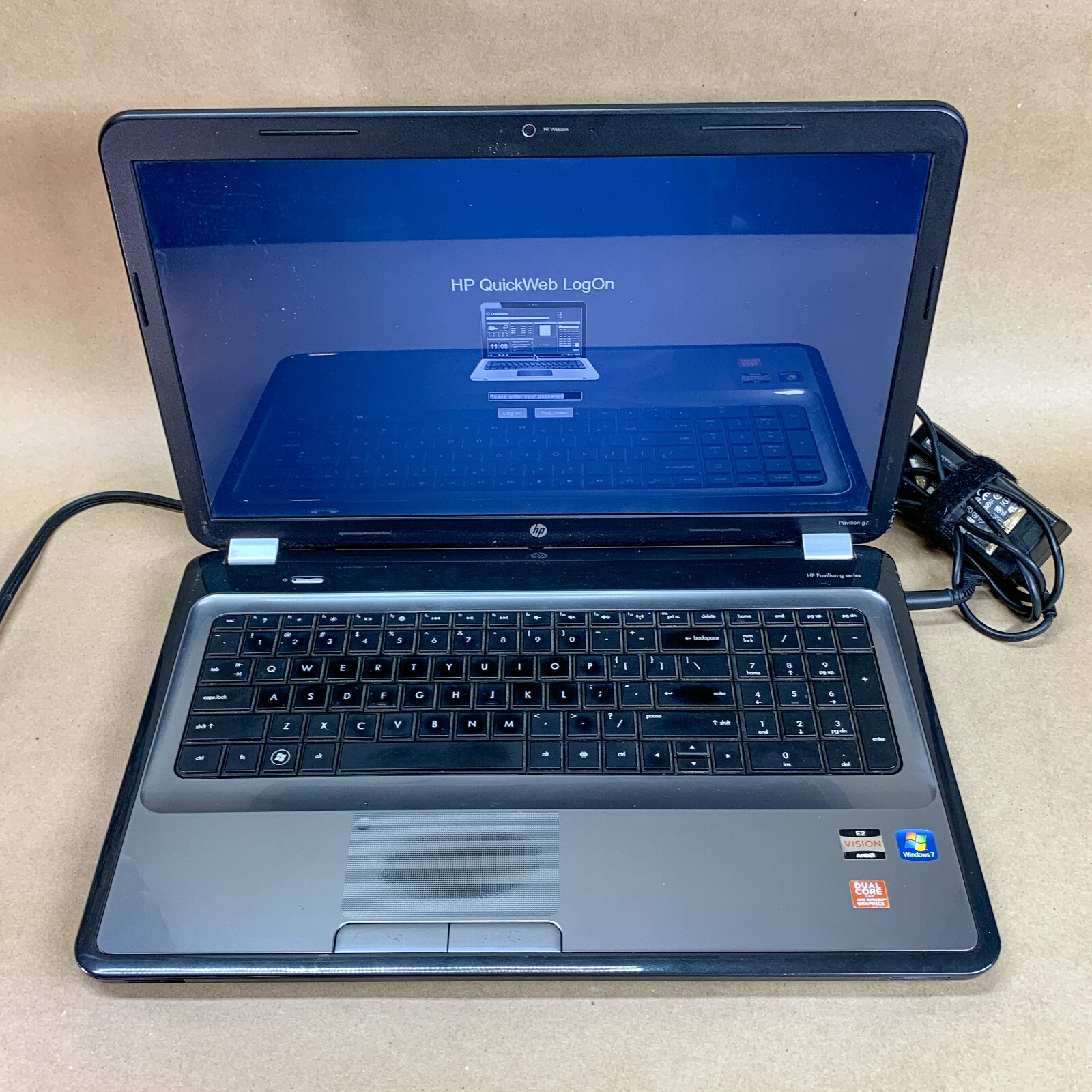 HP Pavilion g7-1219wm 17″ AMD E-450 1.65GHz 500GB HDD 4GB RAM with Charger READ