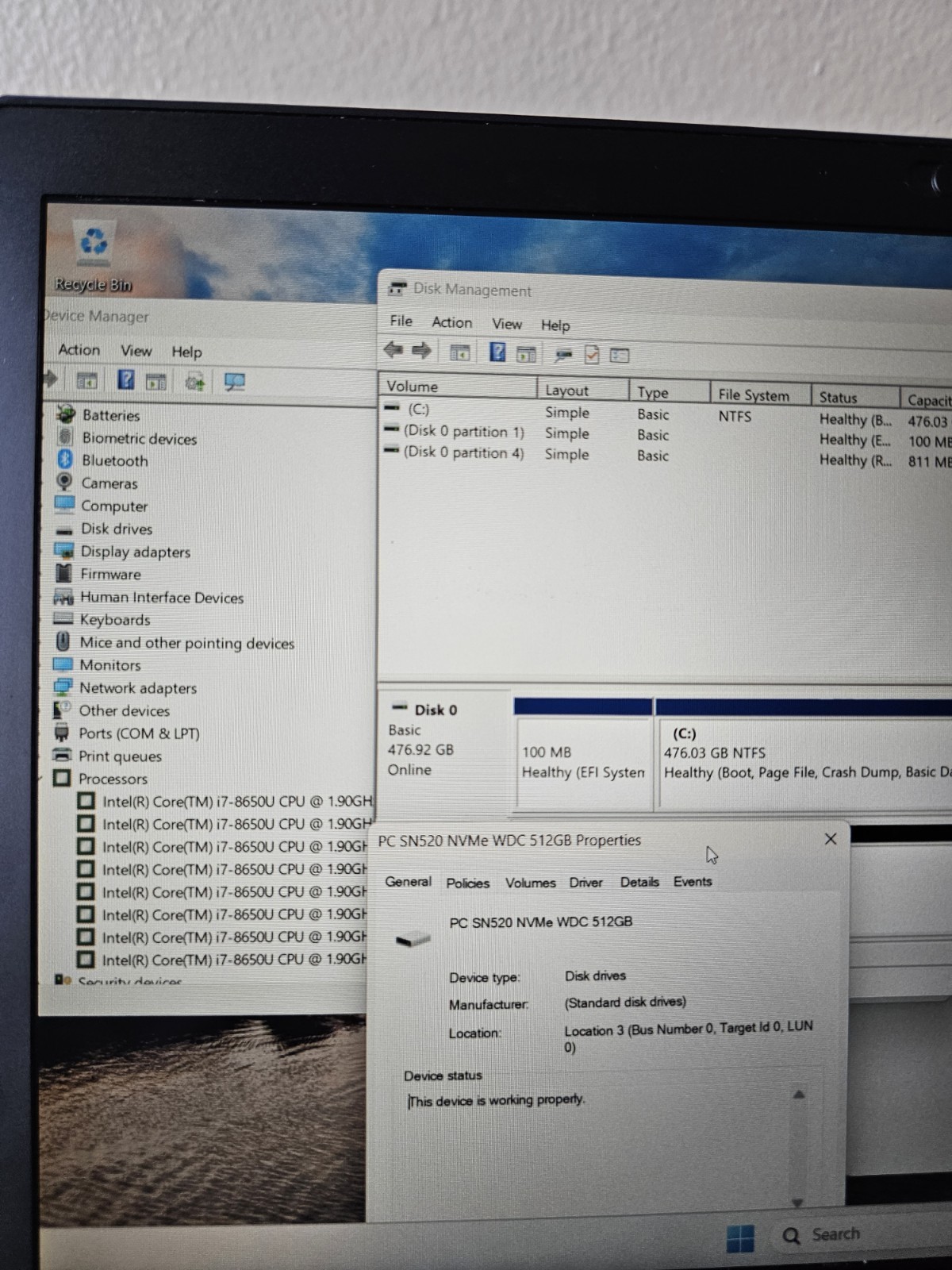 Lenovo ThinkPad T480s, Intel i7-8650U Quad Core / 24GB RAM/ 512 GB SSD, W11 Pro