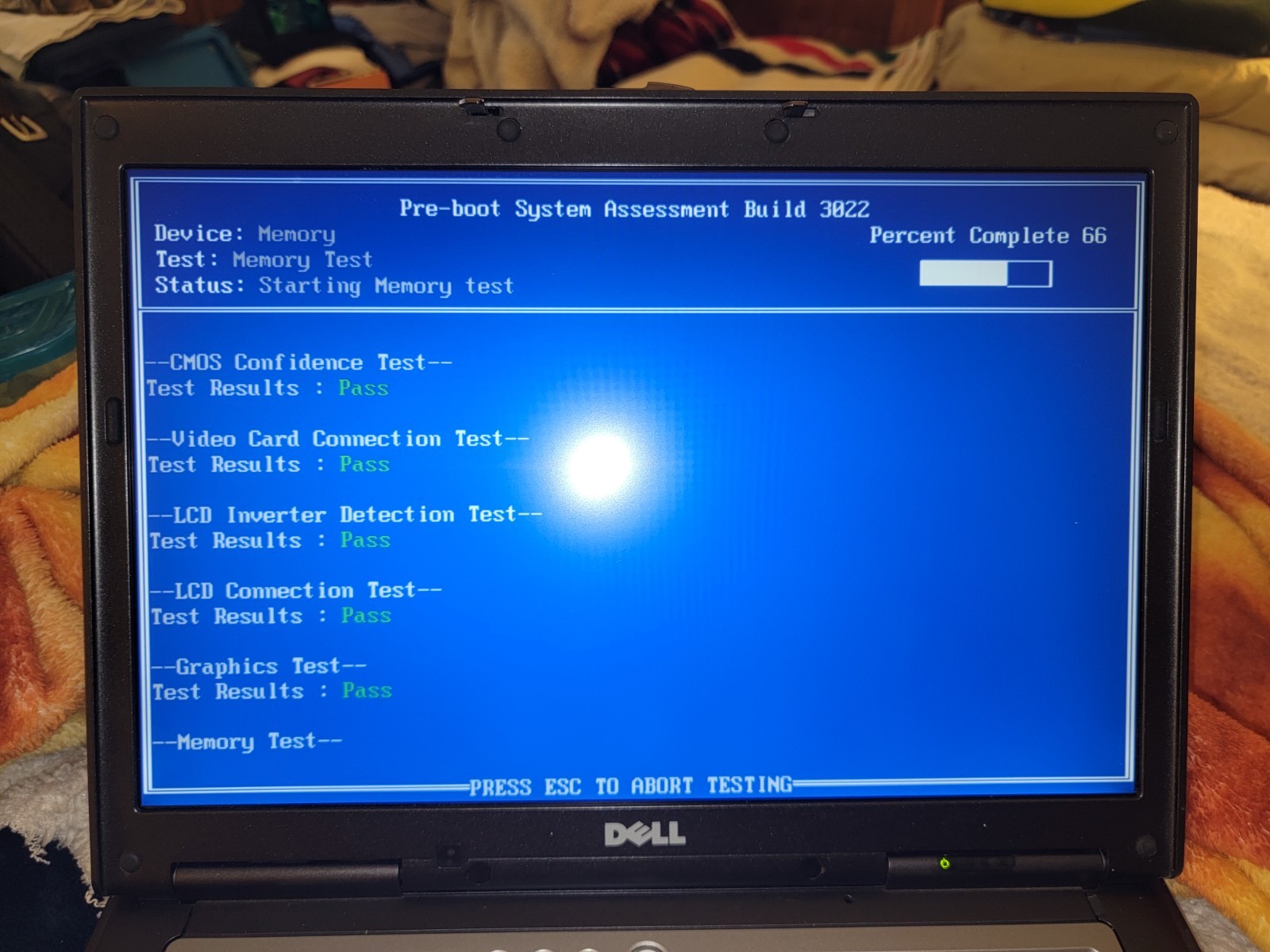Dell D820 Lattitude Laptop – Intel Centrino Duo- Passed Tests on XP- for PARTS