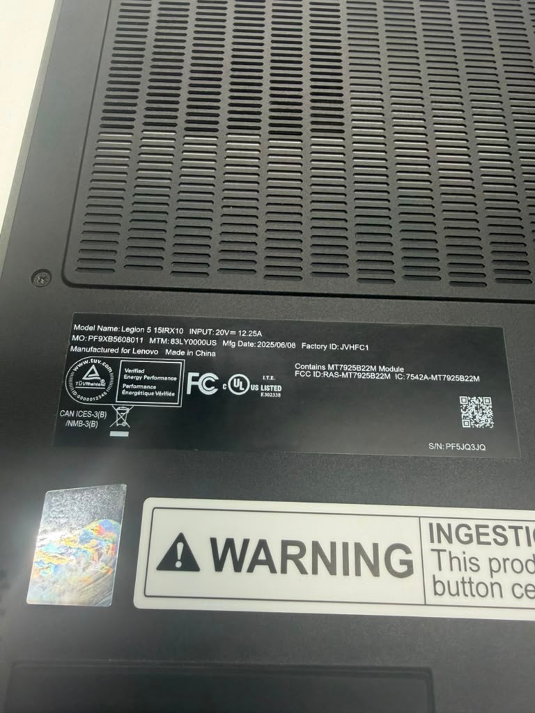 Lenovo Legion 5 15IRX10 i7-14700HX, 20C (8P + 12E) / 28T, P-core 2.1 / 5.5GHz