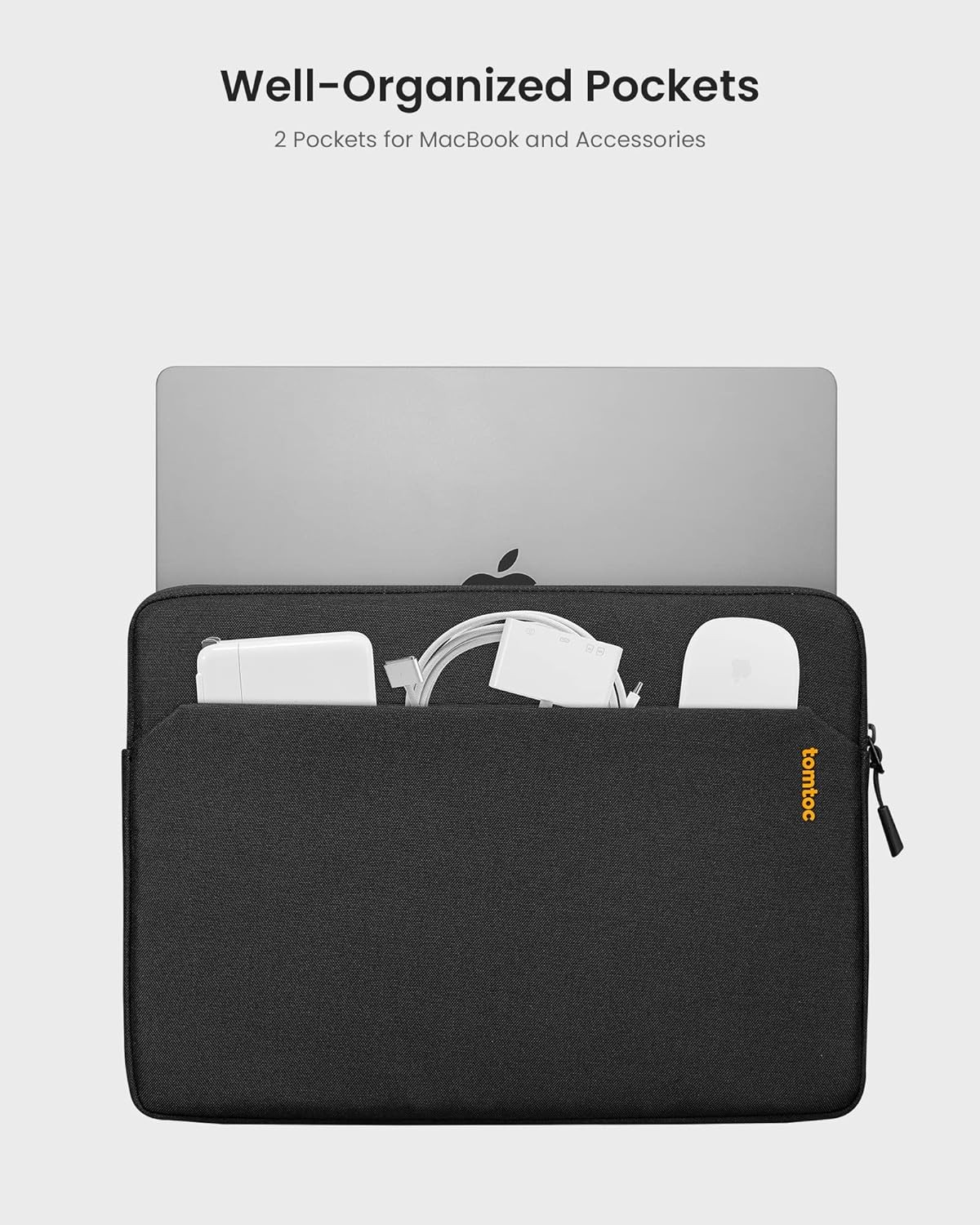 Black Slim Sleeve for 15-Inch 2026 New MacBook Air M5/A3448, M4/A3241, M3/M2