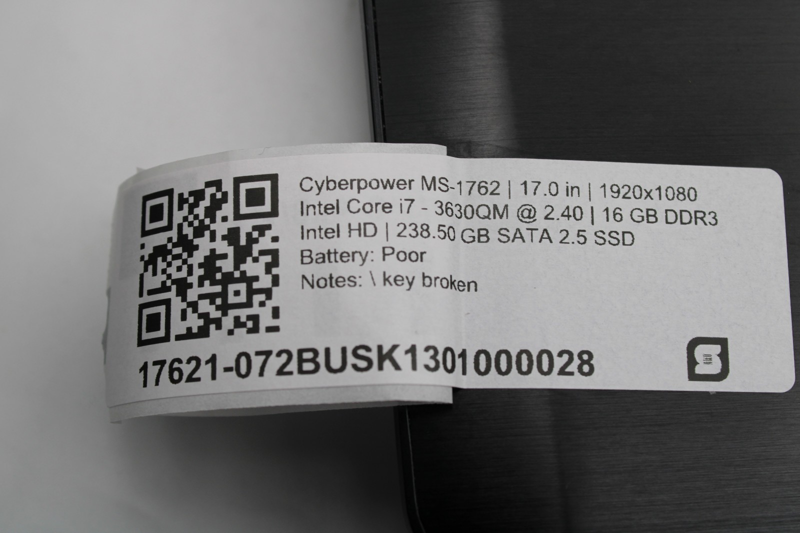 MSI CYBERPOWERPC 1762 _ i7-3630QM _ 16GB RAM _ 256GB SSD _ GTX 670M _ No OS