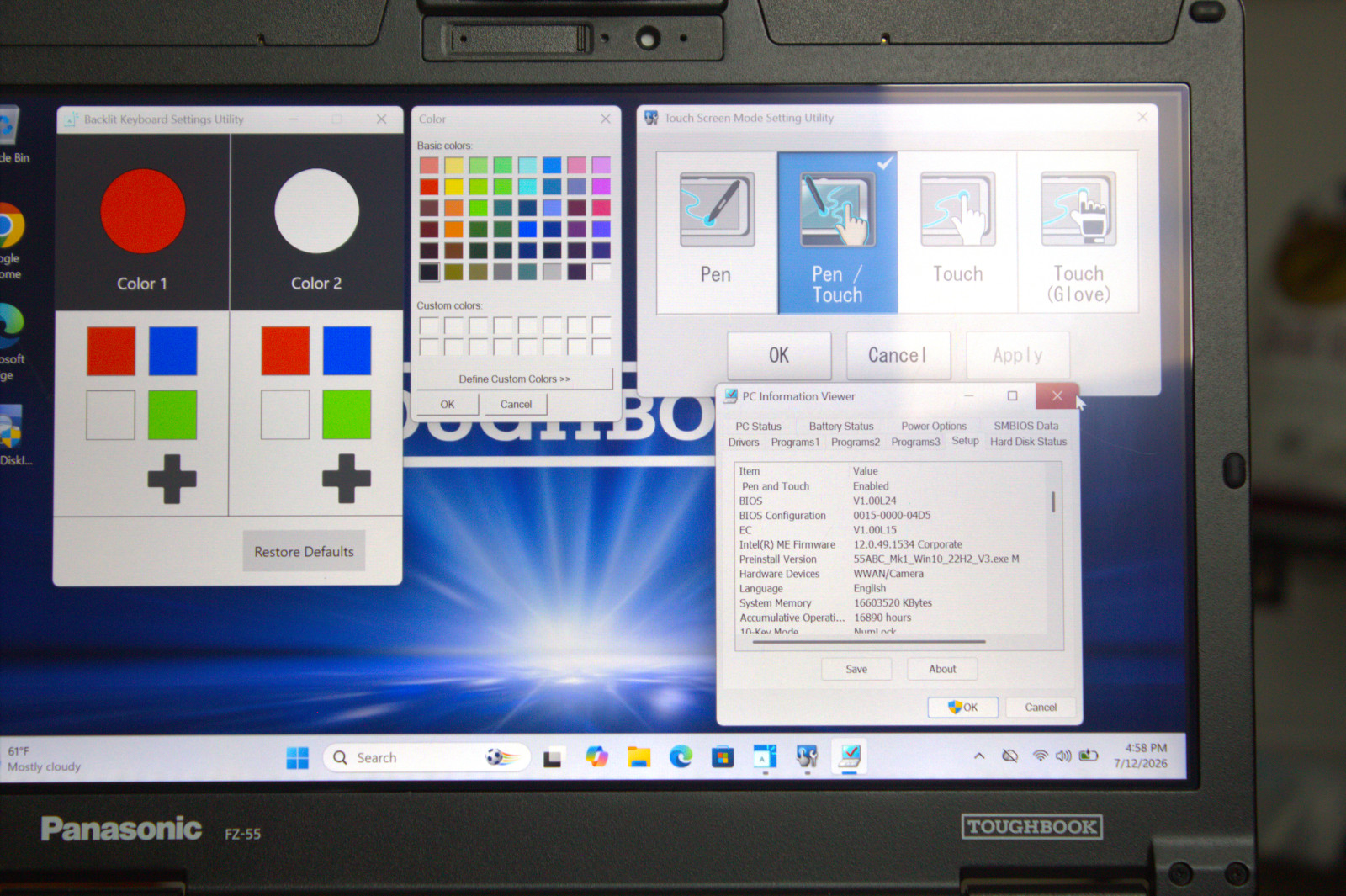 Panasonic Toughbook FZ-55 i7-8665U 512GB SSD 16GB RAM Touch 4G GPS New Battery