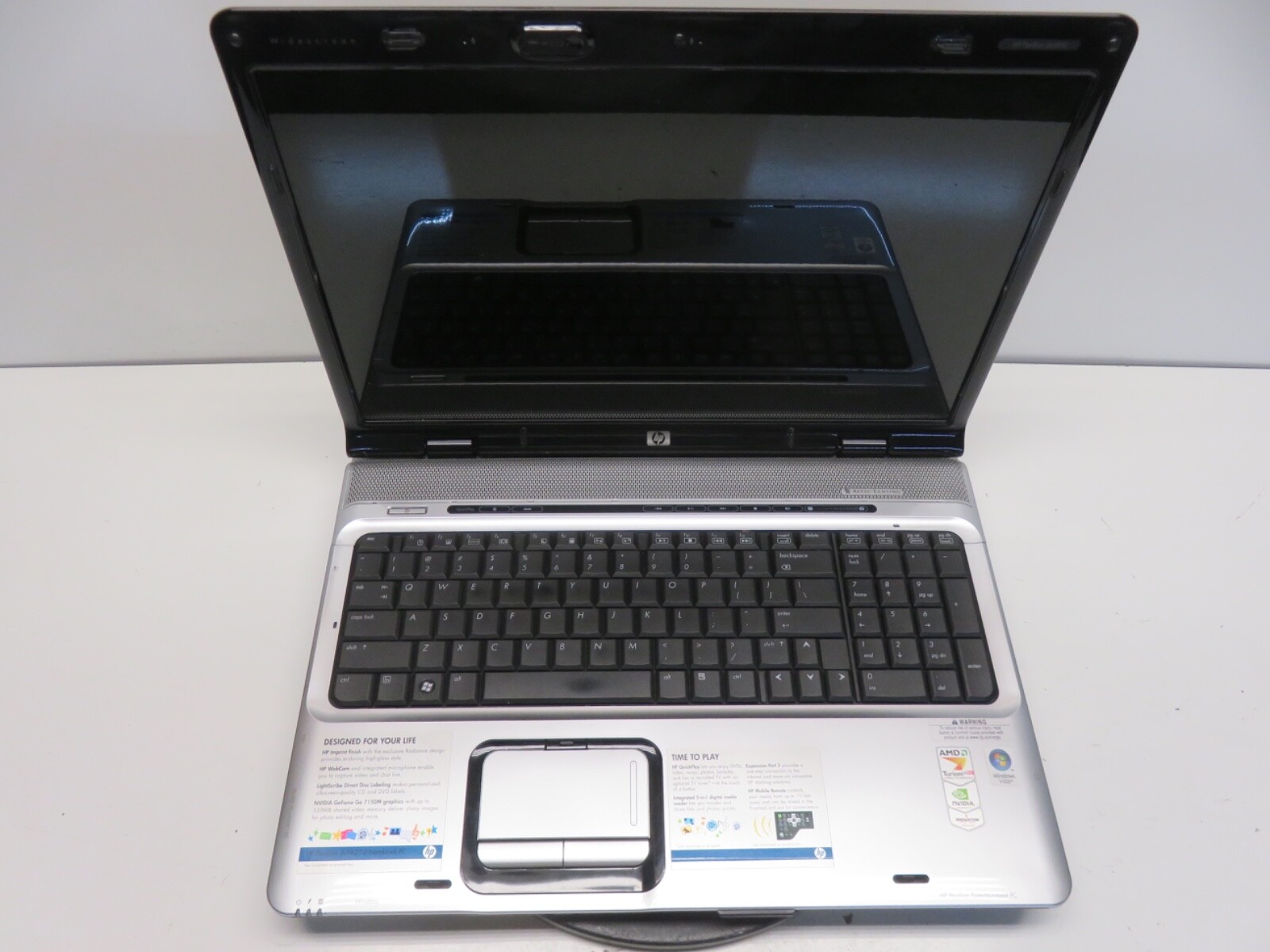 HP Pavilion DV9500 Laptop AMD Turion 64 X2 2GB NO HDD No Batt