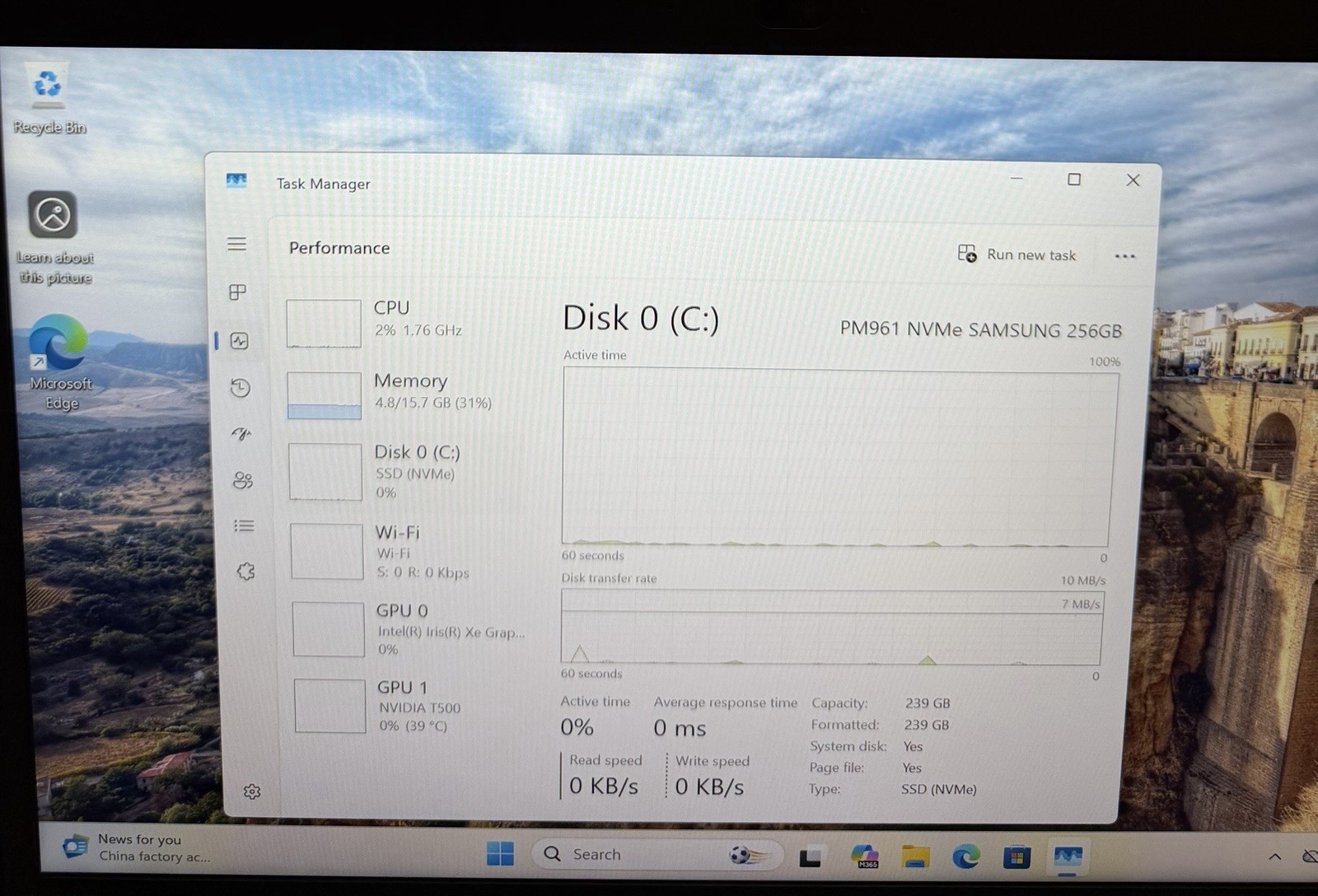 Lenovo ThinkPad P14s Gen 2 14″ Core i7-1165G7 16GB 256GB NVMe T500 Win11 Pro.