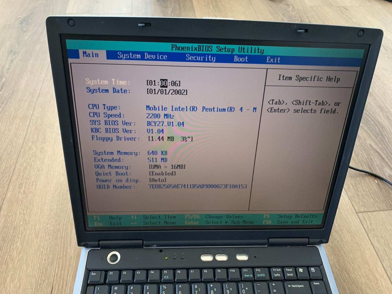ChemBook CY27 Mobile Intel Pentium 2200MHz 640KB RAM-MISSING PARTS-BOOT TO BIO