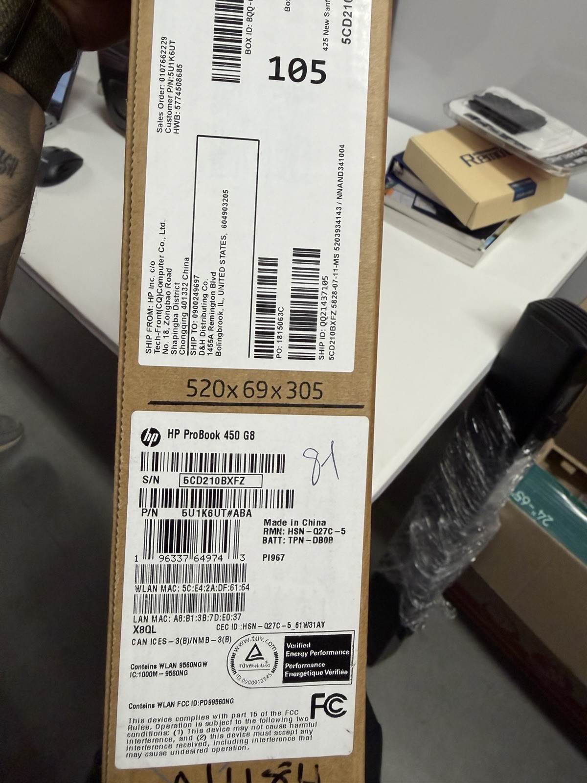 HP ProBook 450 G8 15.6” Laptop Intel Core i5 New Open Box Fast Ship