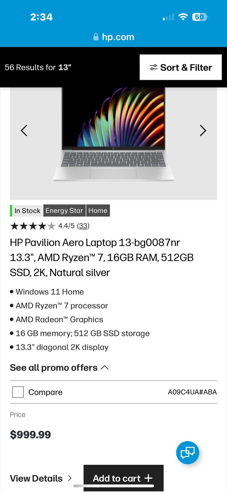HP Chromebook 13”