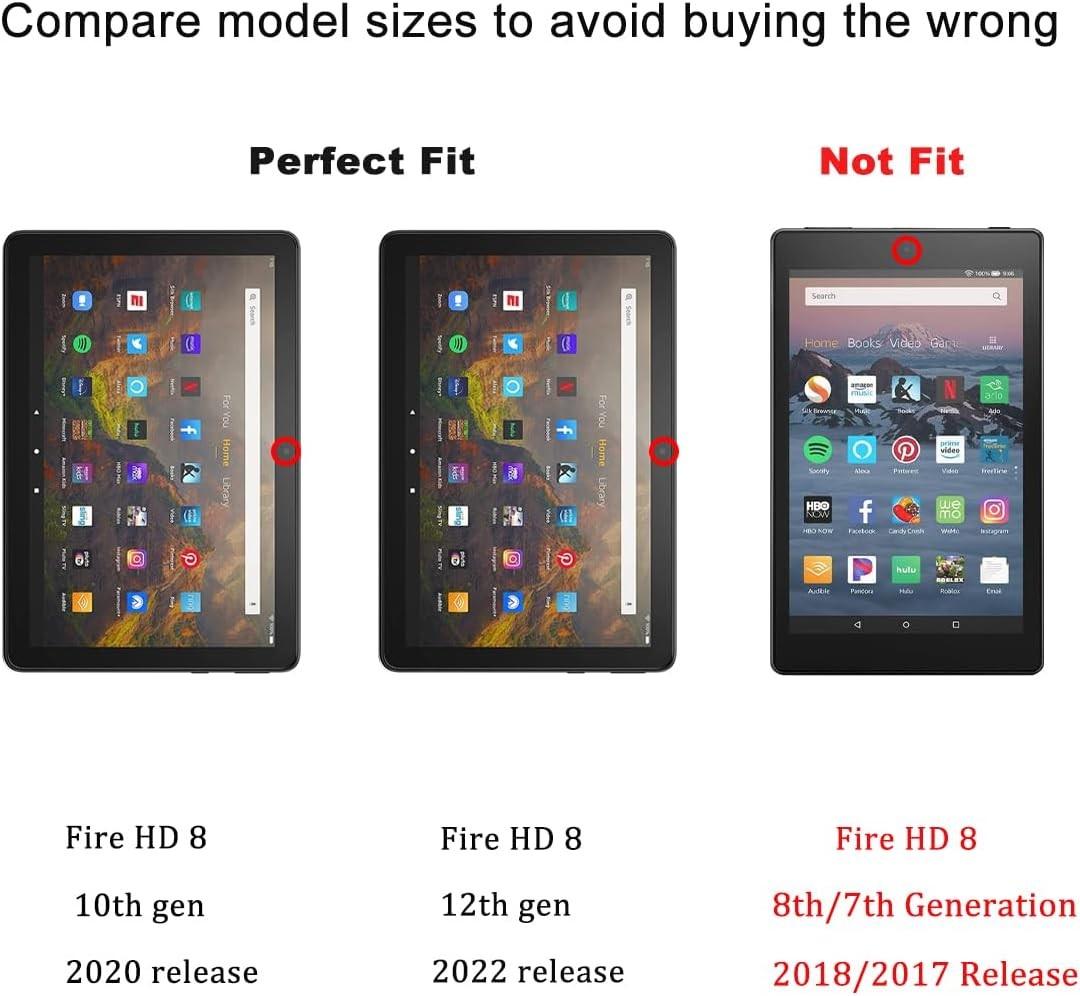 Tempered Glass Screen Protector for Fire HD 8 tablet 8 inch (14th/12th/10th Gen)
