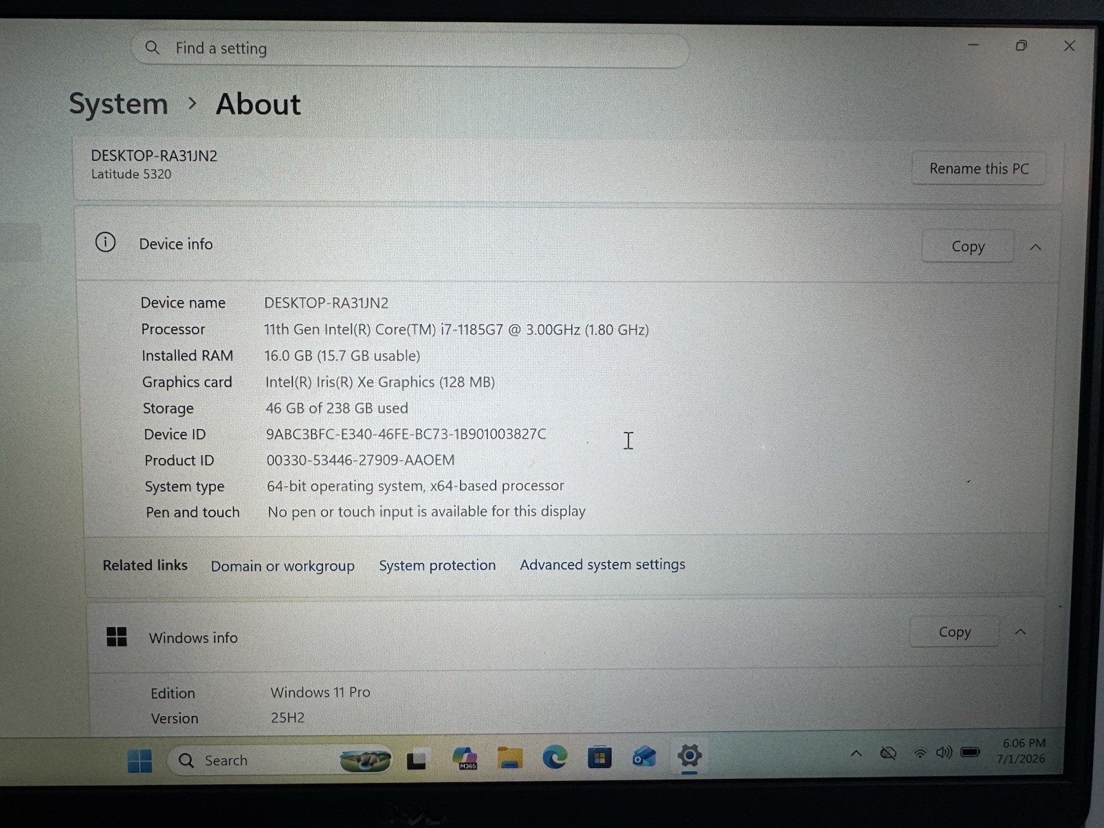 Dell Latitude 5320 13.3 Gray FHD i7-1185G7 3.00GHz 16GB 256GB SSD Win 11 Pro