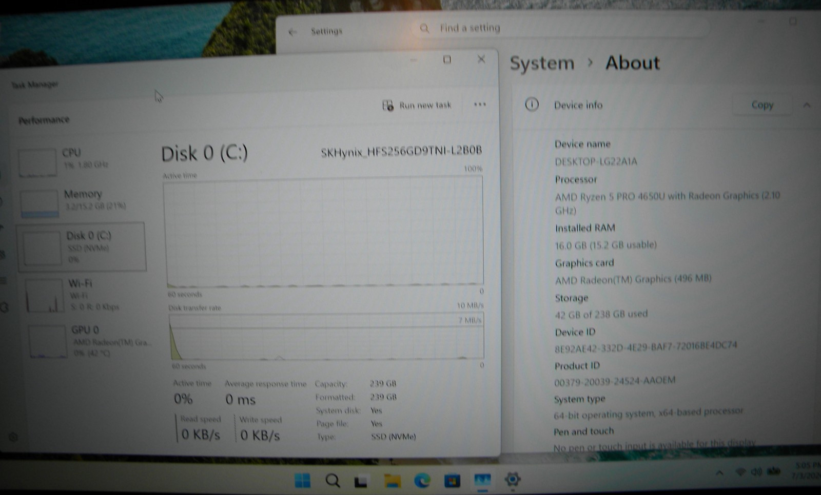 Lenovo ThinkPad T14s Gen 1 Ryzen 5 Pro 16GB 256GB NVMe 14in FHD Laptop