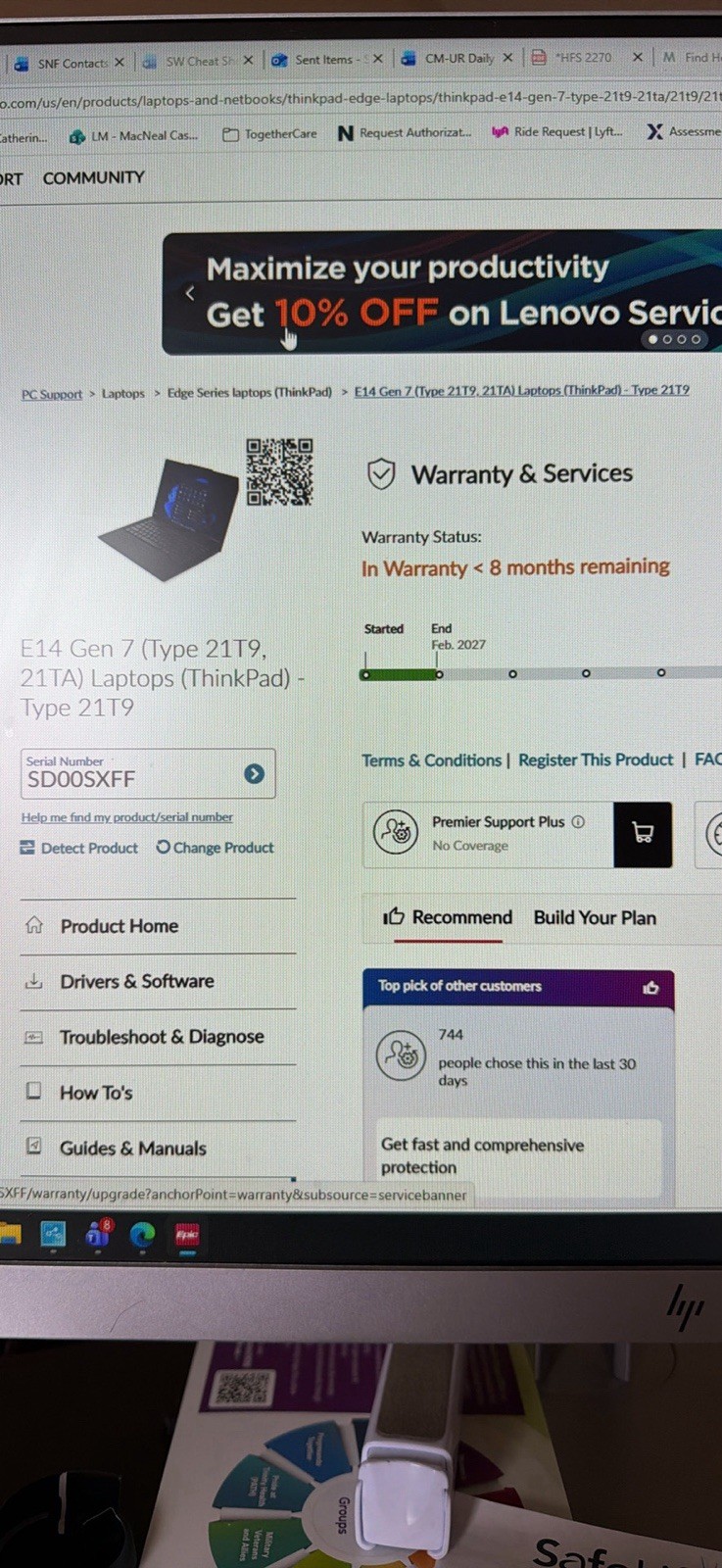 Lenovo ThinkPad E14 Gen 7 14″ WUXGA Touch Core 7 240H 16GB 1TB SSD Cam FPReader