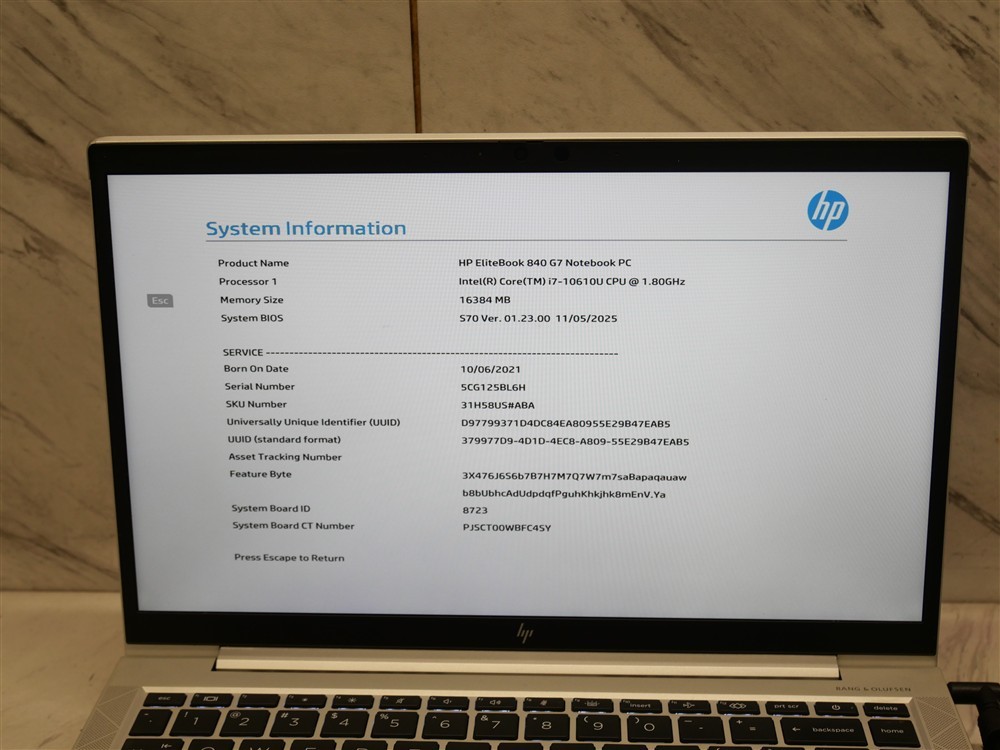 HP ELITEBOOK 840 G7 14″ Laptop i7-10610 16GB DDR4 1920 X 1080 w/ AC Adapter!
