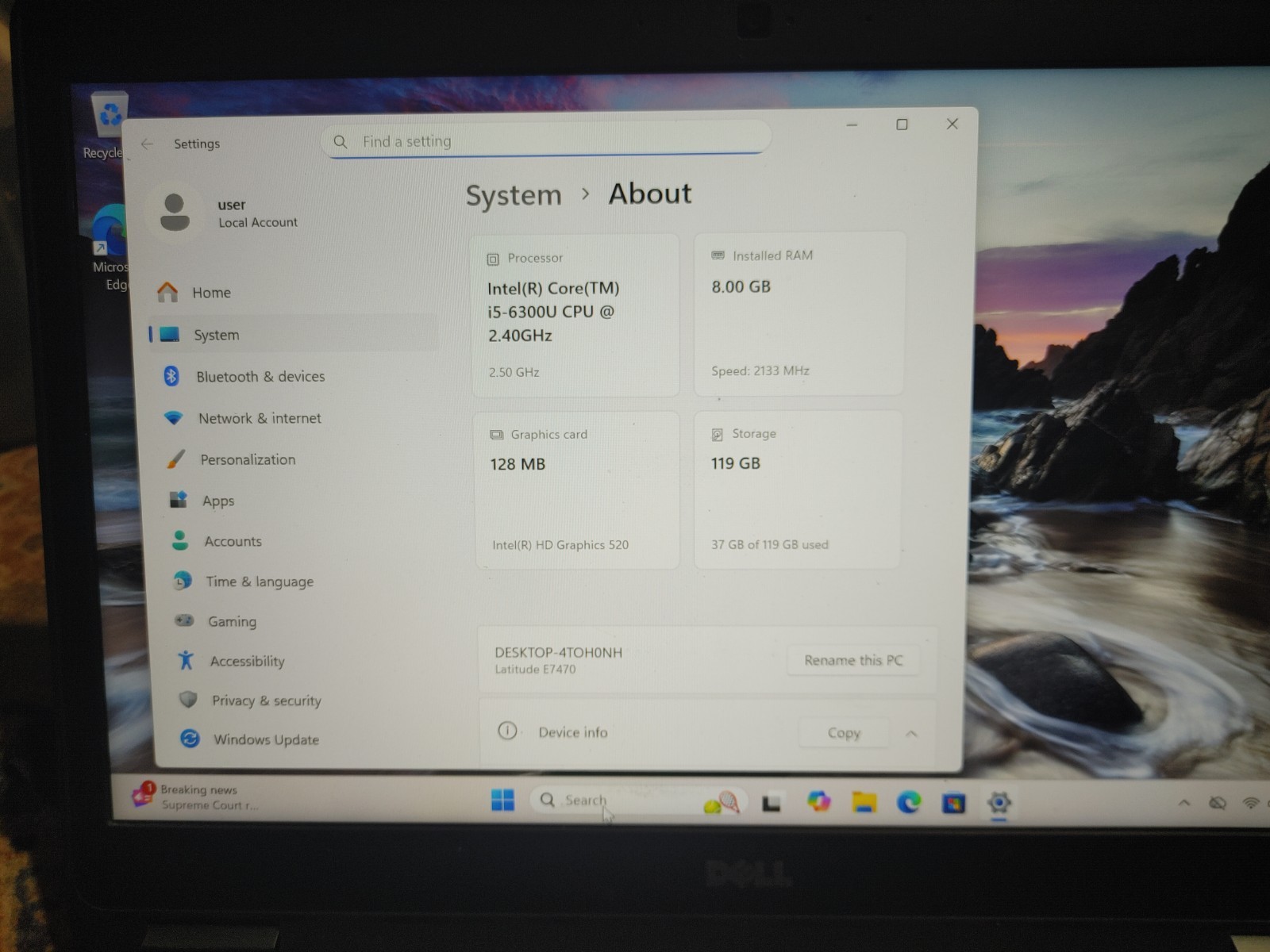 Dell Latitude e7470 14″ Laptop Intel Core i5 8GB RAM 128GB SSD Win 11