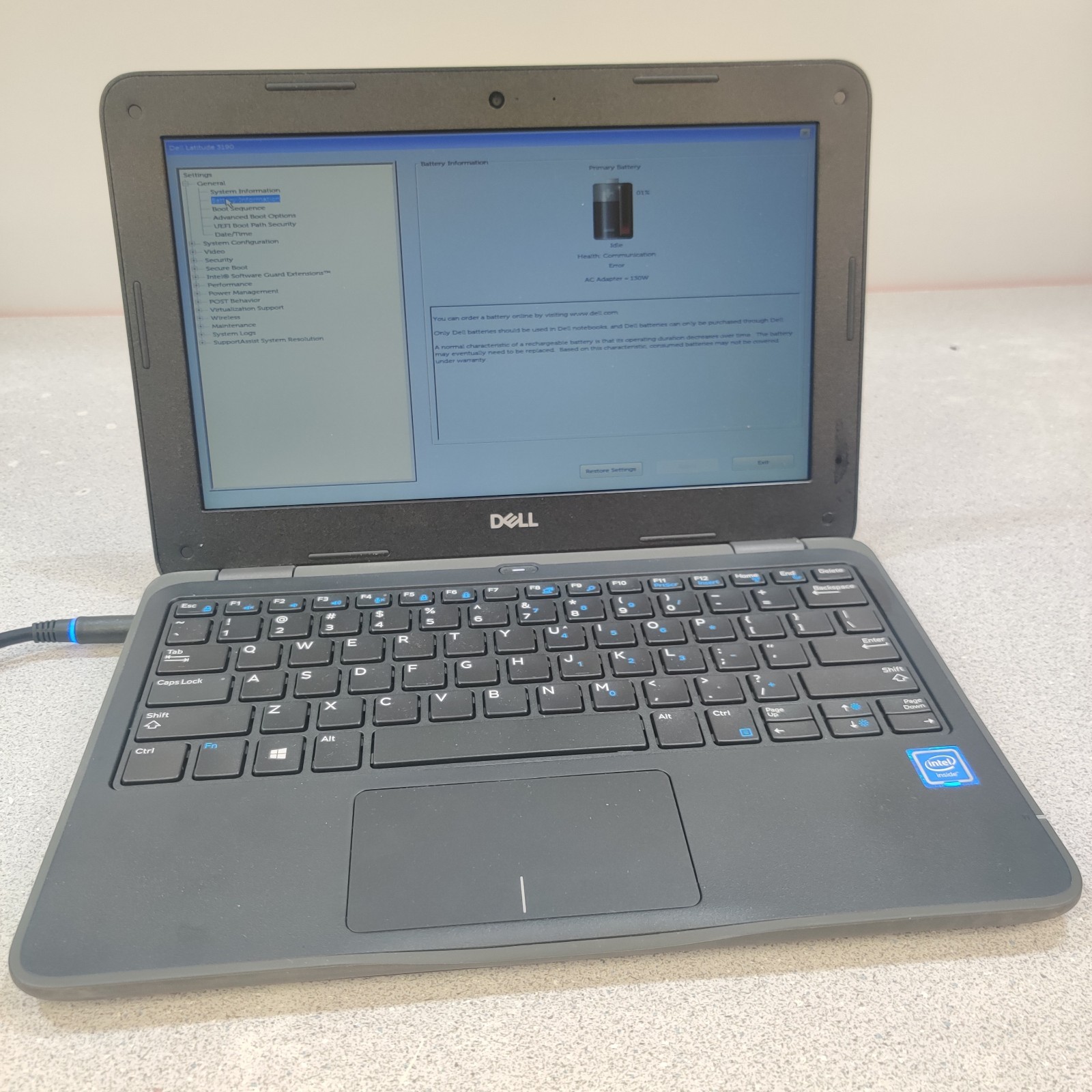 Dell LATITUDE 3190 11″ CELERON PROCESSOR N4100 4GB FOR PARTS READ DESCRIPTION