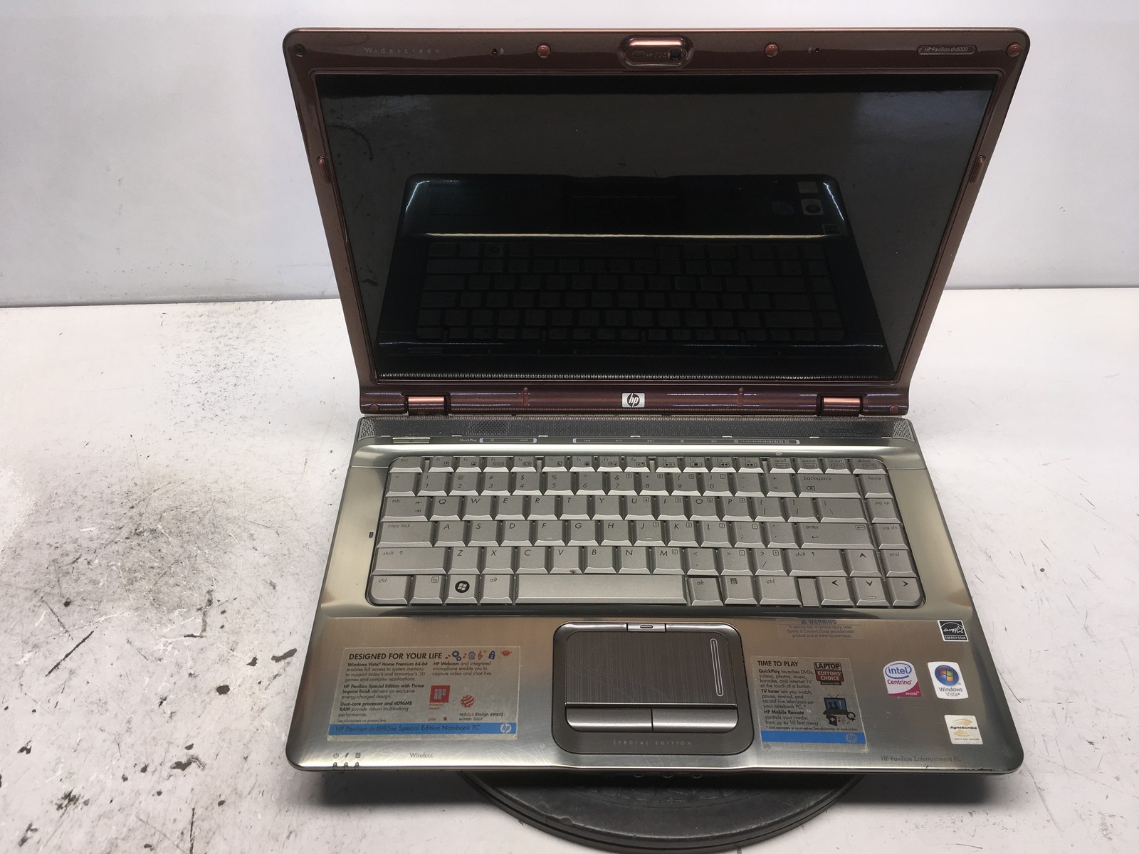HP Pavilion DV6985SE Intel Core 2 Duo T5750 2000MHz 4 GB NO HDD No Batt