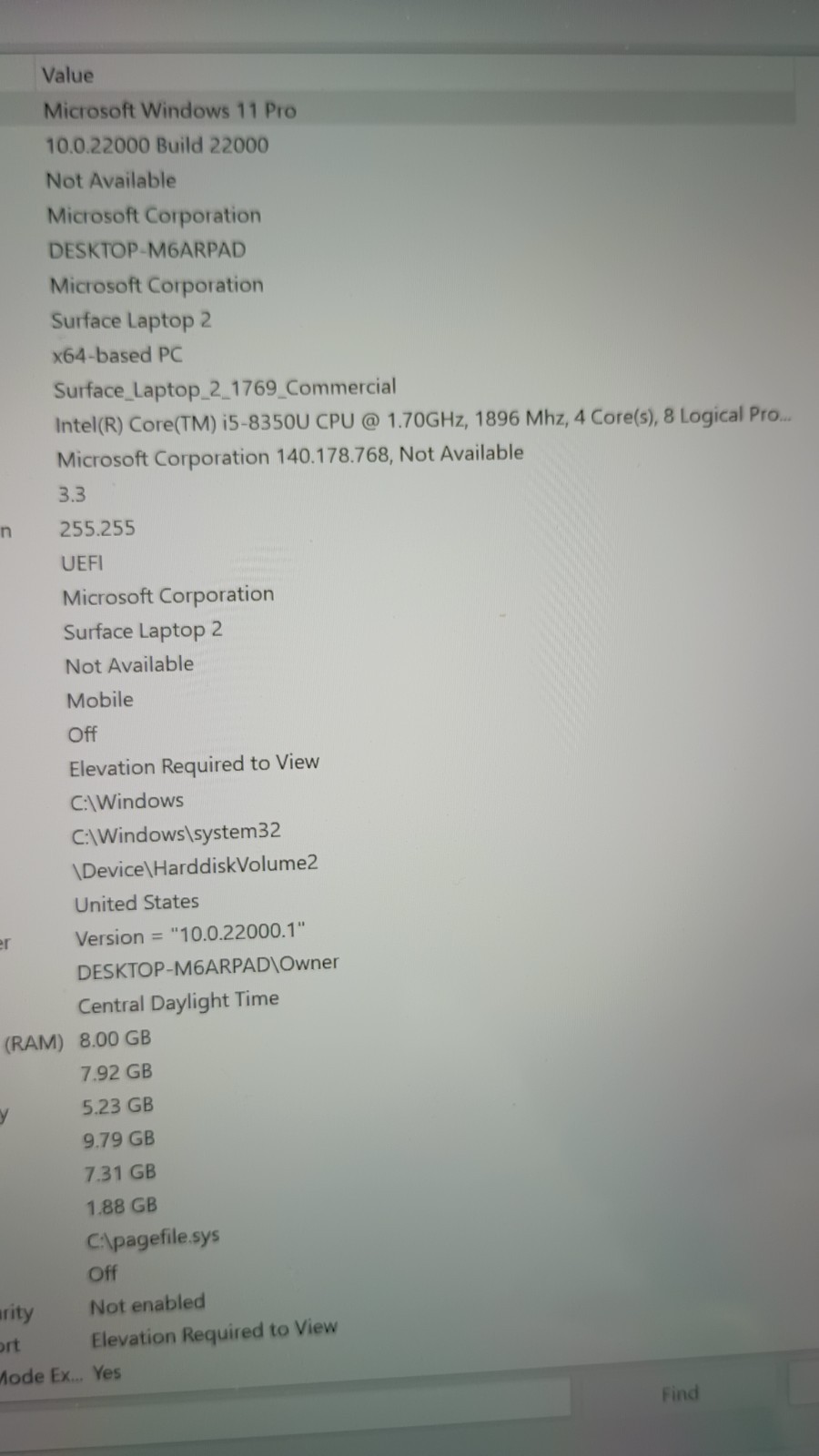 1092 Surface Laptop 2 w/charger.i5-8350U.256GB NVMe.8GB.13.5″2K Touch.W11 Pro