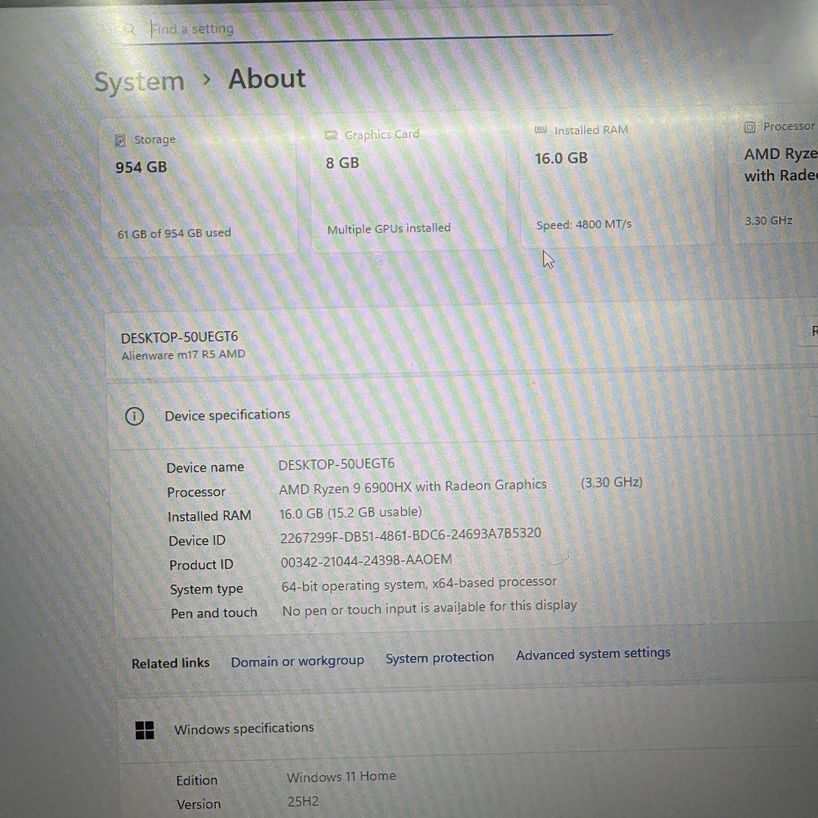 Alienware m17 R5 AMD 17.3″ Ryzen 9 6900HX 16GB DDR5 1TB SSD RTX 3070 Ti Win11H