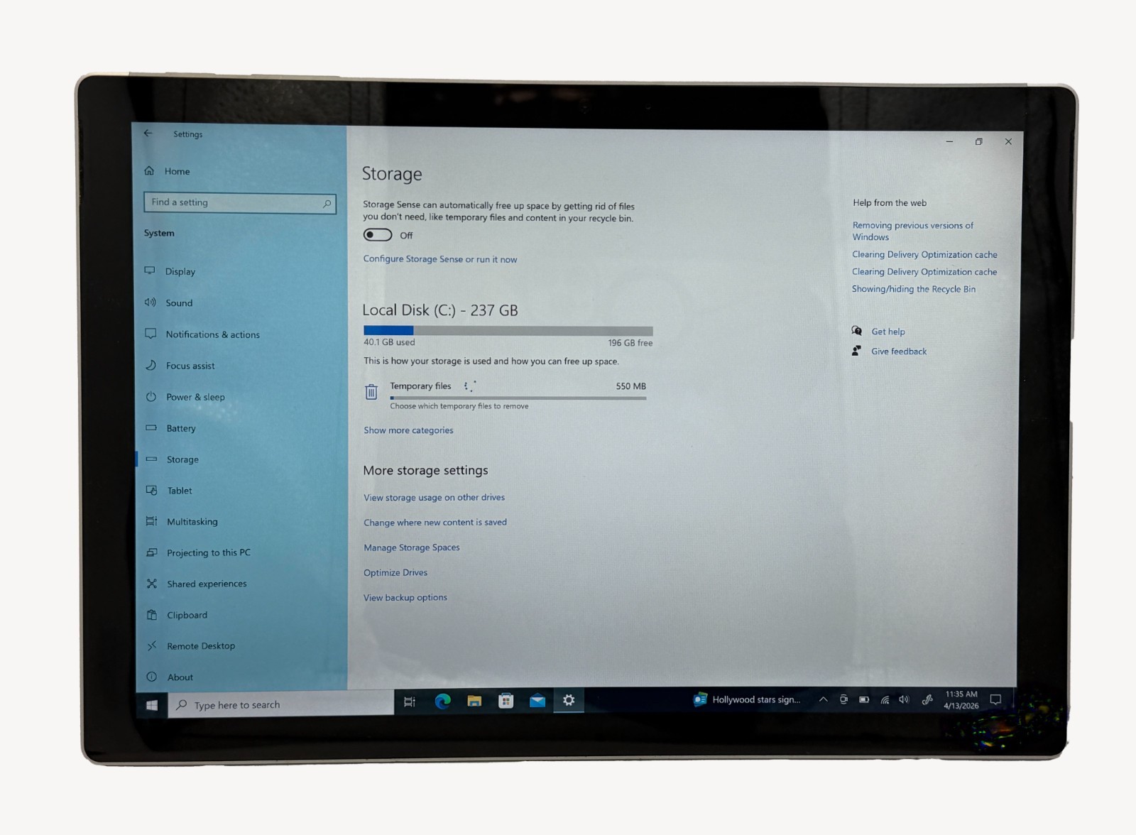 Microsoft Surface Pro 5 1796 i5-7300 2.6GHz 8GB RAM 256GB SSD Windows 10