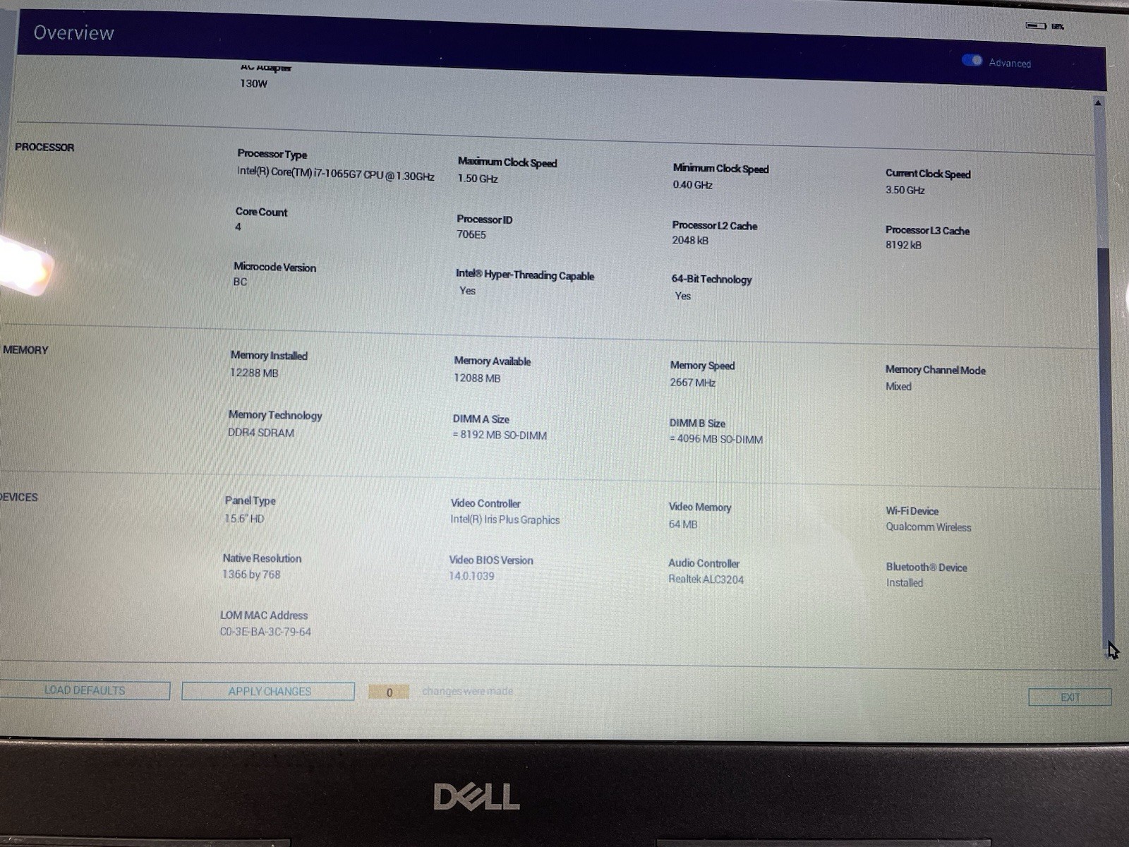 DELL Inspiron 3593 i7-1065G7 1.3GHz 12Gb RAM 512Gb NVMe Touch Win11Pro