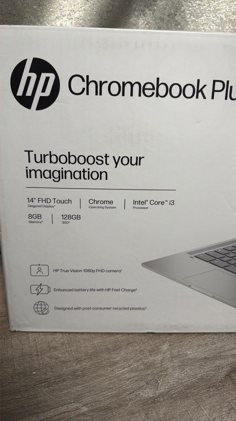 HP Chromebook Plus 14″ FHD Touch Intel Core i3 8GB 128GB SSD Silver Chrome OS