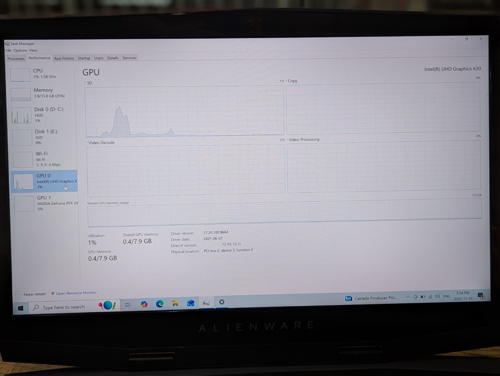 Alienware 2019 M174K UHD, Intel i7-8750,16gb RAM, Nvidia 2070, 1.5TB SSD