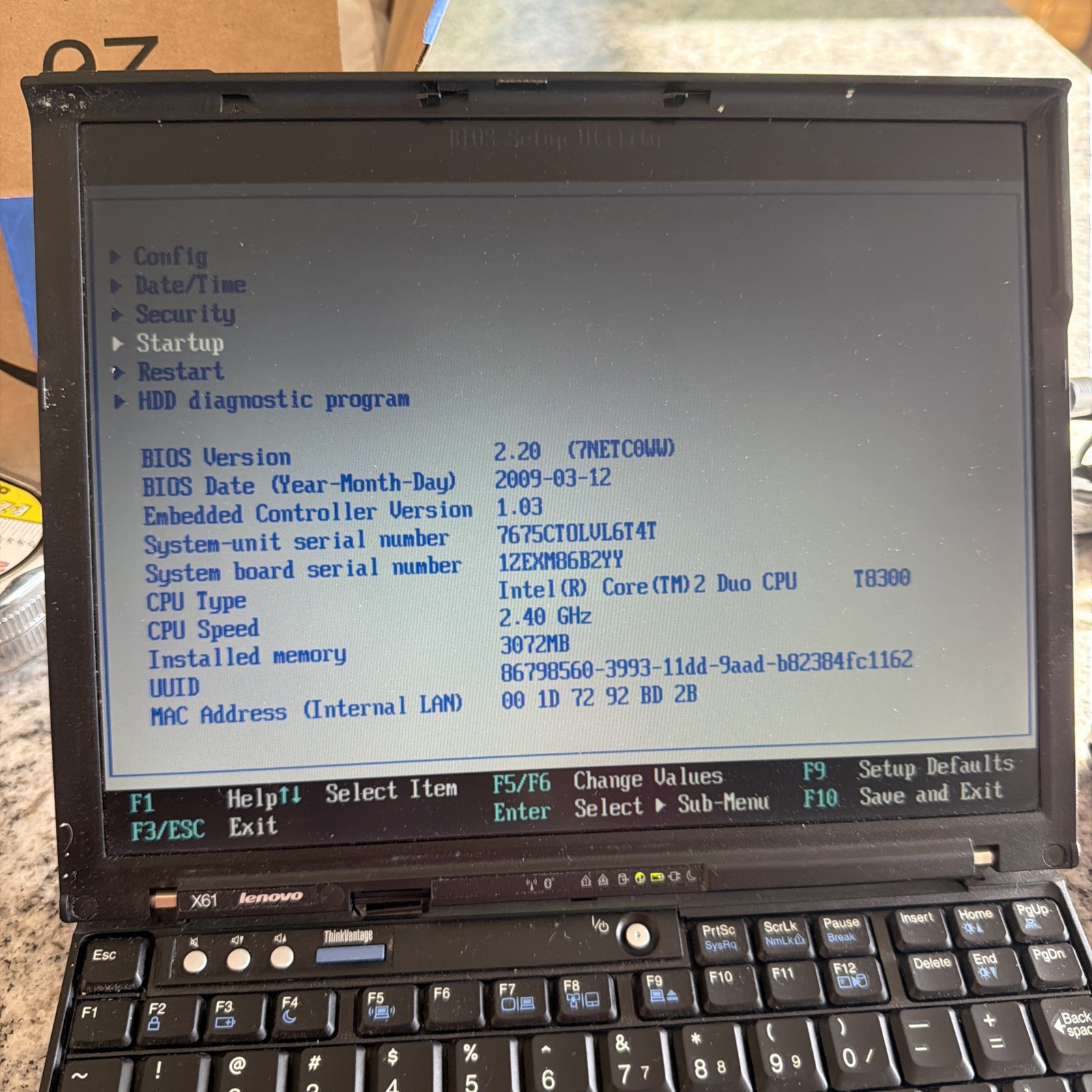 Lenovo ThinkPad X61 12″