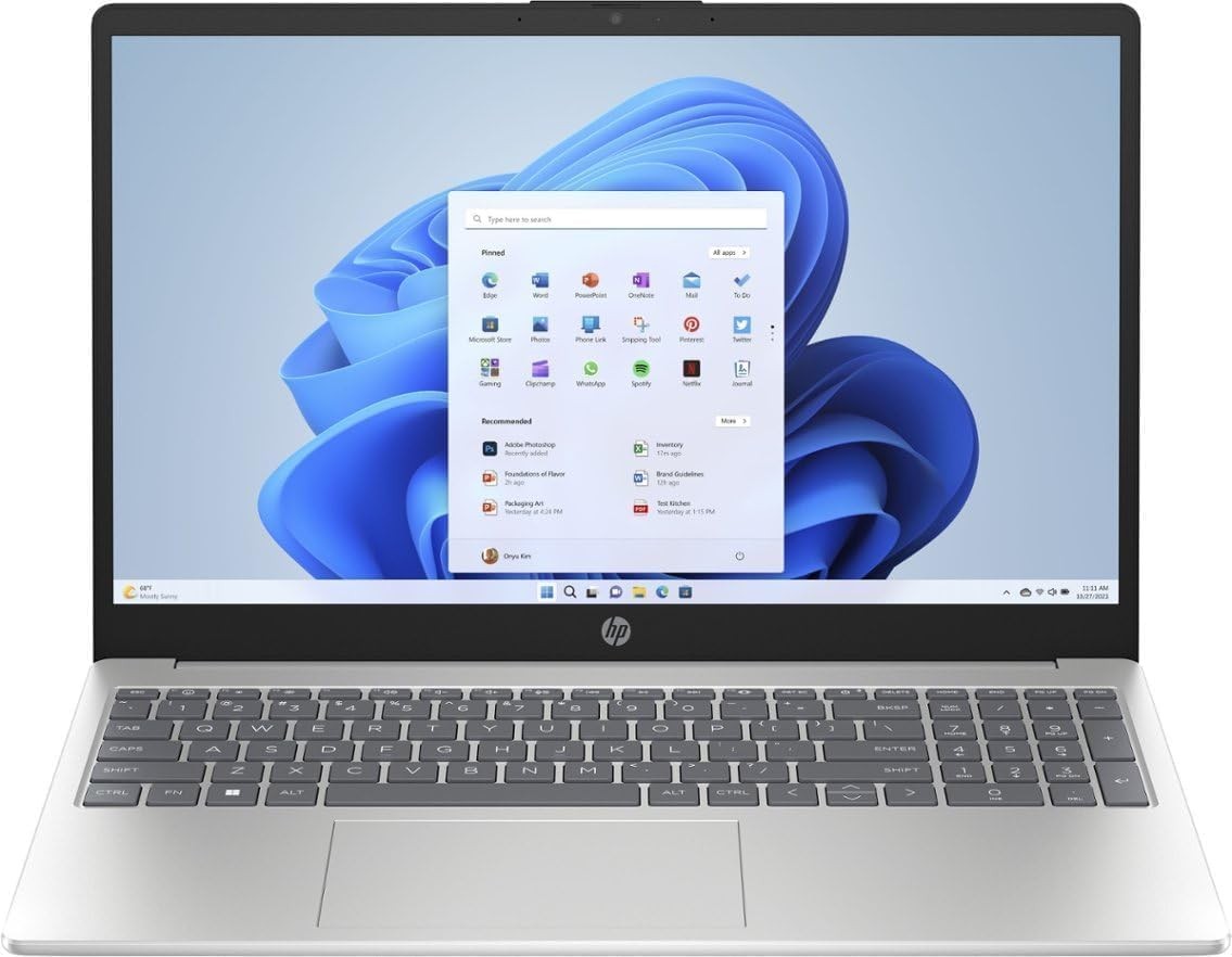 HP 15.6″ Full HD Touch-Screen Laptop AMD Ryzen 5 7520U 8GB RAM 512GB SSD Silver