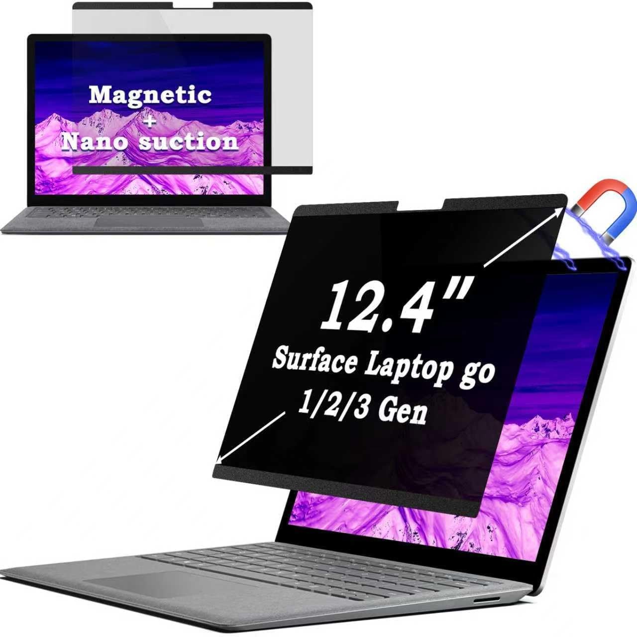 Magnetic Privacy Screen for Surface Laptop Go 3/2/1 Gen 12.4 inch, Anti Glare Fi