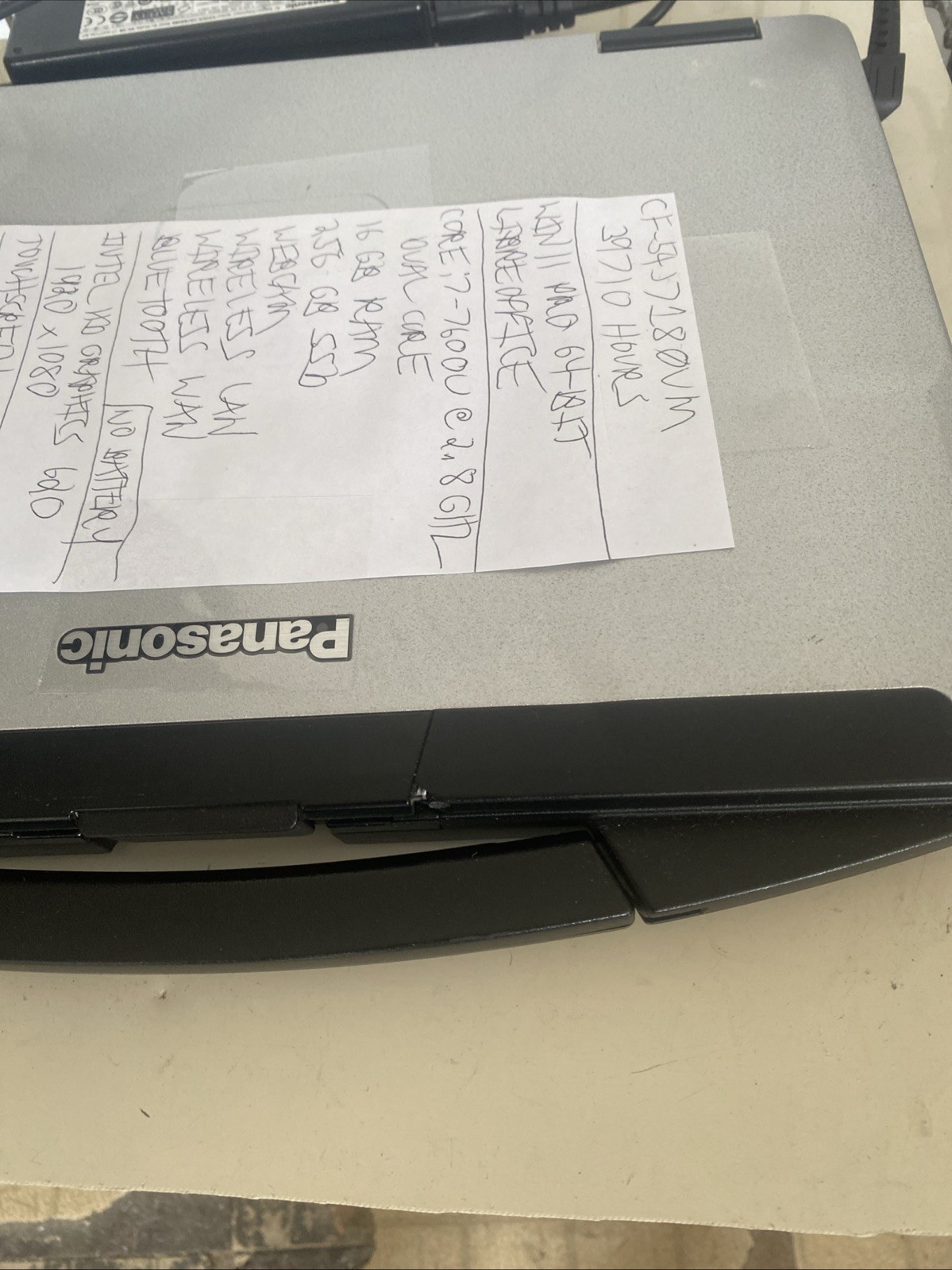 Panasonic cf-54 i7 7600U 2.8GHz 16GHz 256GB SSD BL KB TS Win 11P 39710Hr Battery