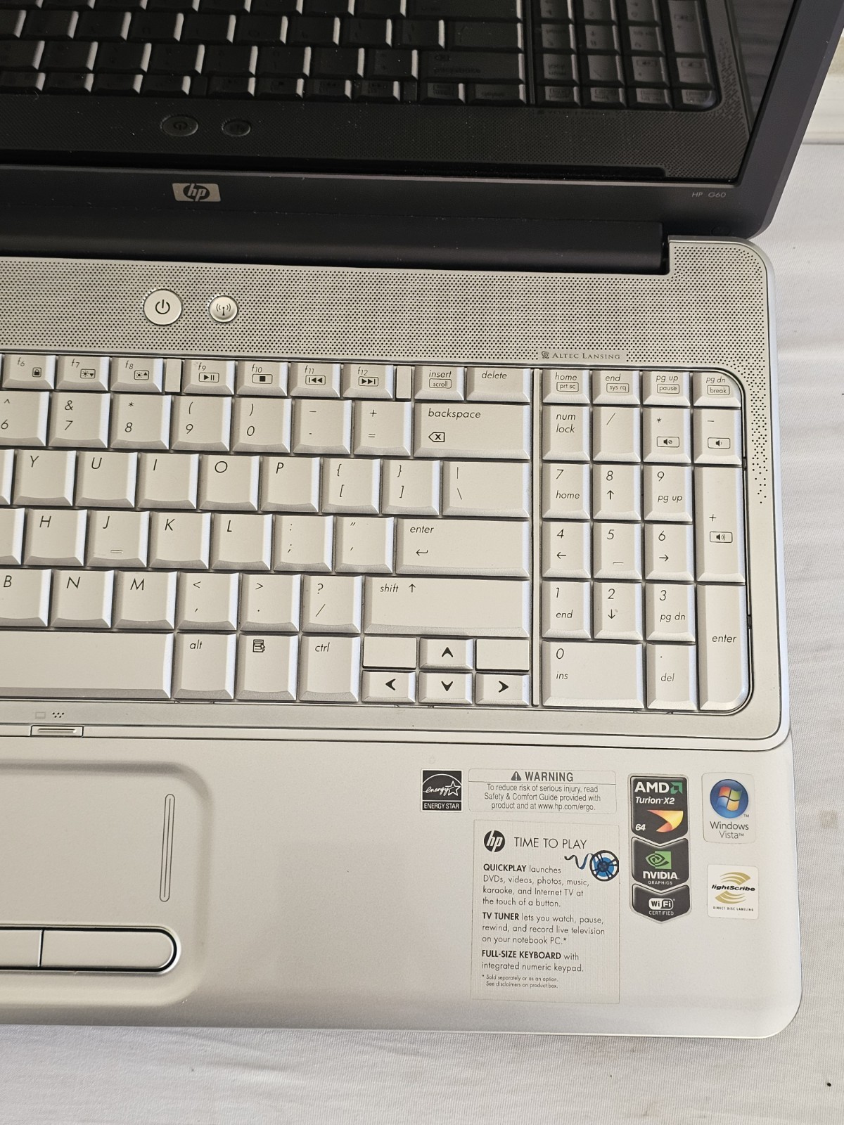 HP G60-125NR Laptop – AMD Turion RM-70 – 3GB RAM – NO HDD/OS WON’T BOOT WINDOWS