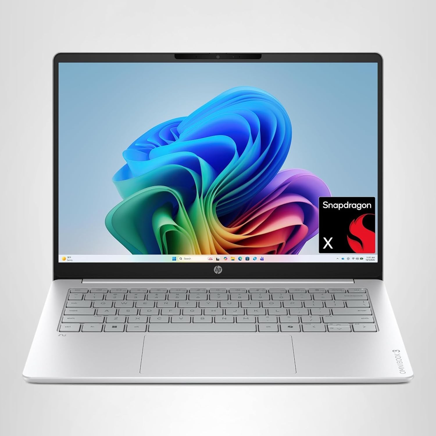 HP OmniBook 3 14 inch Next Gen AI PC, 2K Display, Snapdragon 14-hz0099nr