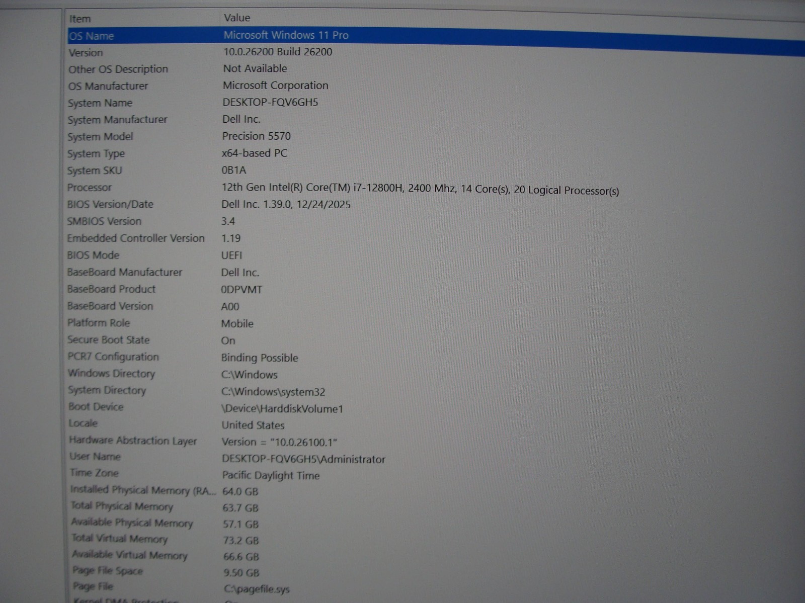 Dell Precision 5570 15.6″FHD+ i7-12800H 2.4GHz 64Gb 512GB RTX A1000 4GB Win11Pro