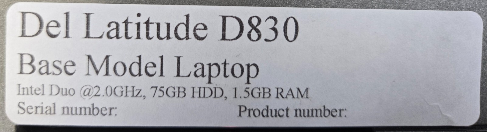 DELL LATITUDE D810 PP15L Laptop Pentium M, 1 73 GHz, 512 MB RAM, 15″ DD810-250