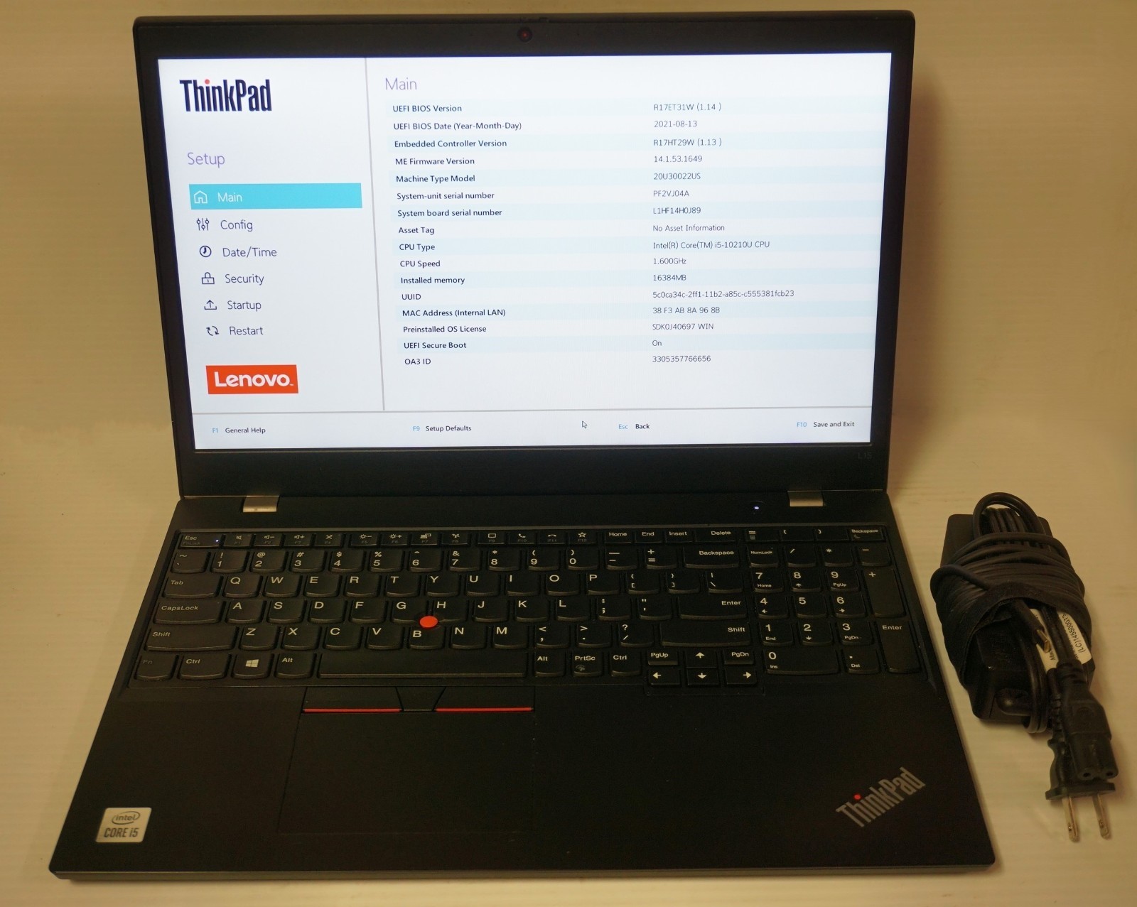 Lenovo ThinkPad L15 Gen 1 15.6″ FHD – Intel Core i5-10210U, 16GB RAM, 256GB NVMe