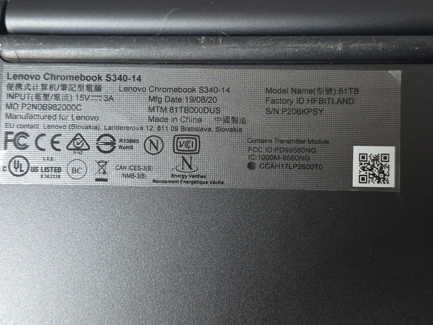 Lenovo Chromebook S340-14 14″ Intel Celeron 4GB DDR4 81 GB Chrome OS