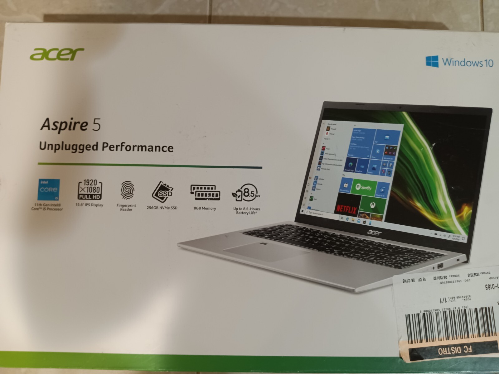 Acer Aspire 5 A515-56 15.6″ (256GB SSD, Intel Core i5 11th Gen., 4.20 GHz, 8GB)