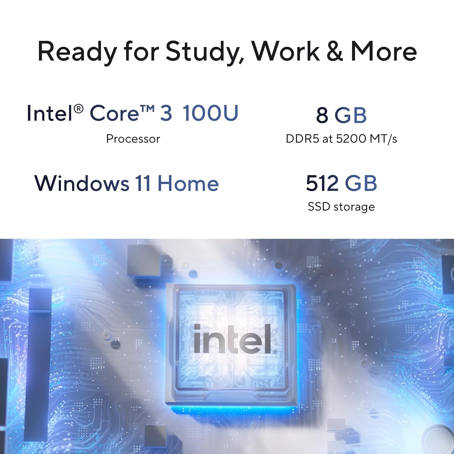 ASUS V500 2026 Intel Core 3 100U 14th Gen Intel UHD iGPU 8GB RAM 512GB