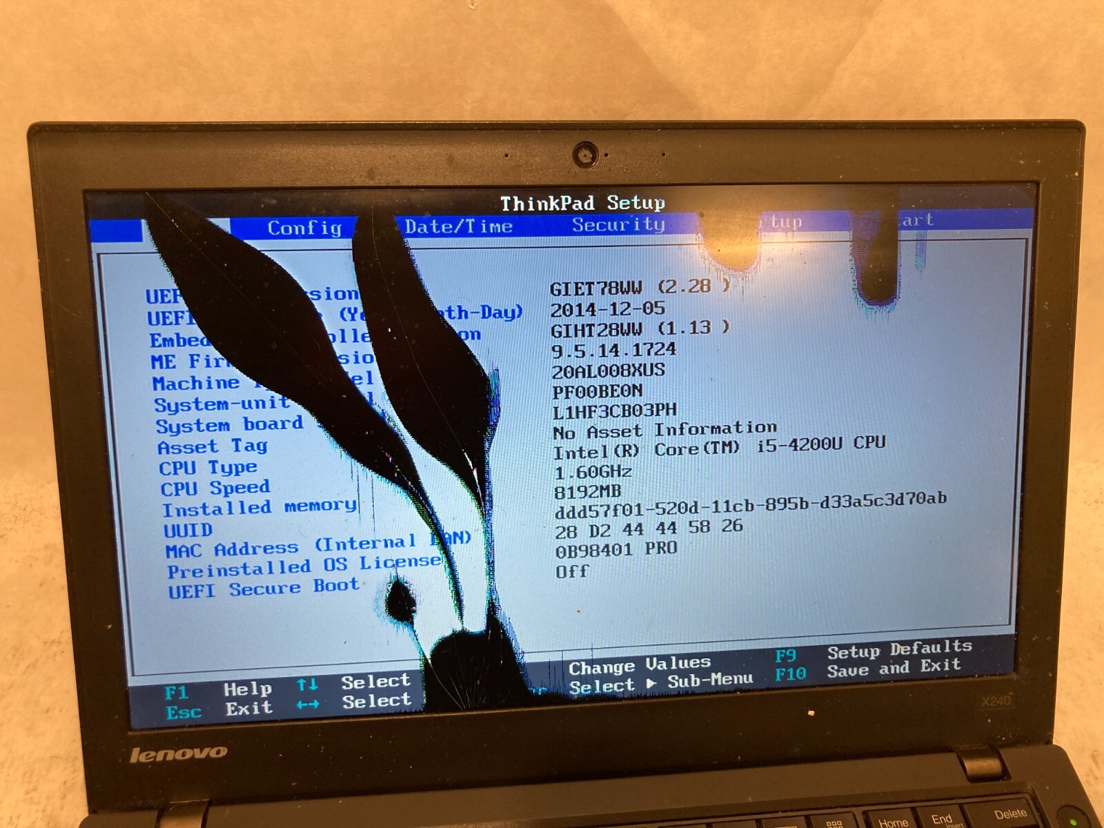Lenovo ThinkPad X240 Laptop 12″ Intel Core i5 4th Gen DAMAGED SCREEN -PP