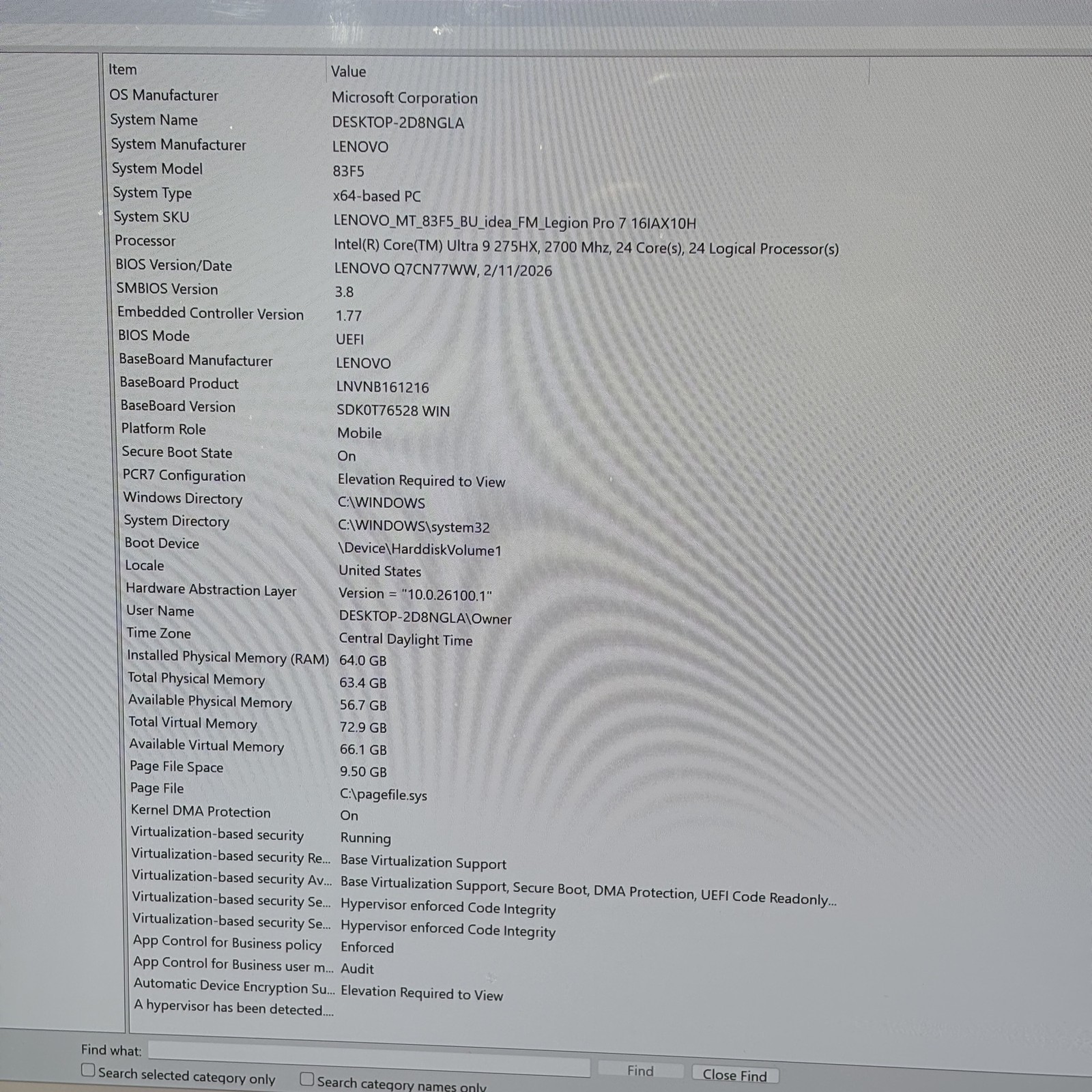 Lenovo Legion Pro7 16IAX10H 83F5 Intel Ultra 9 275HX 2.7GHz 64GB RAM 1TB SSD 16″