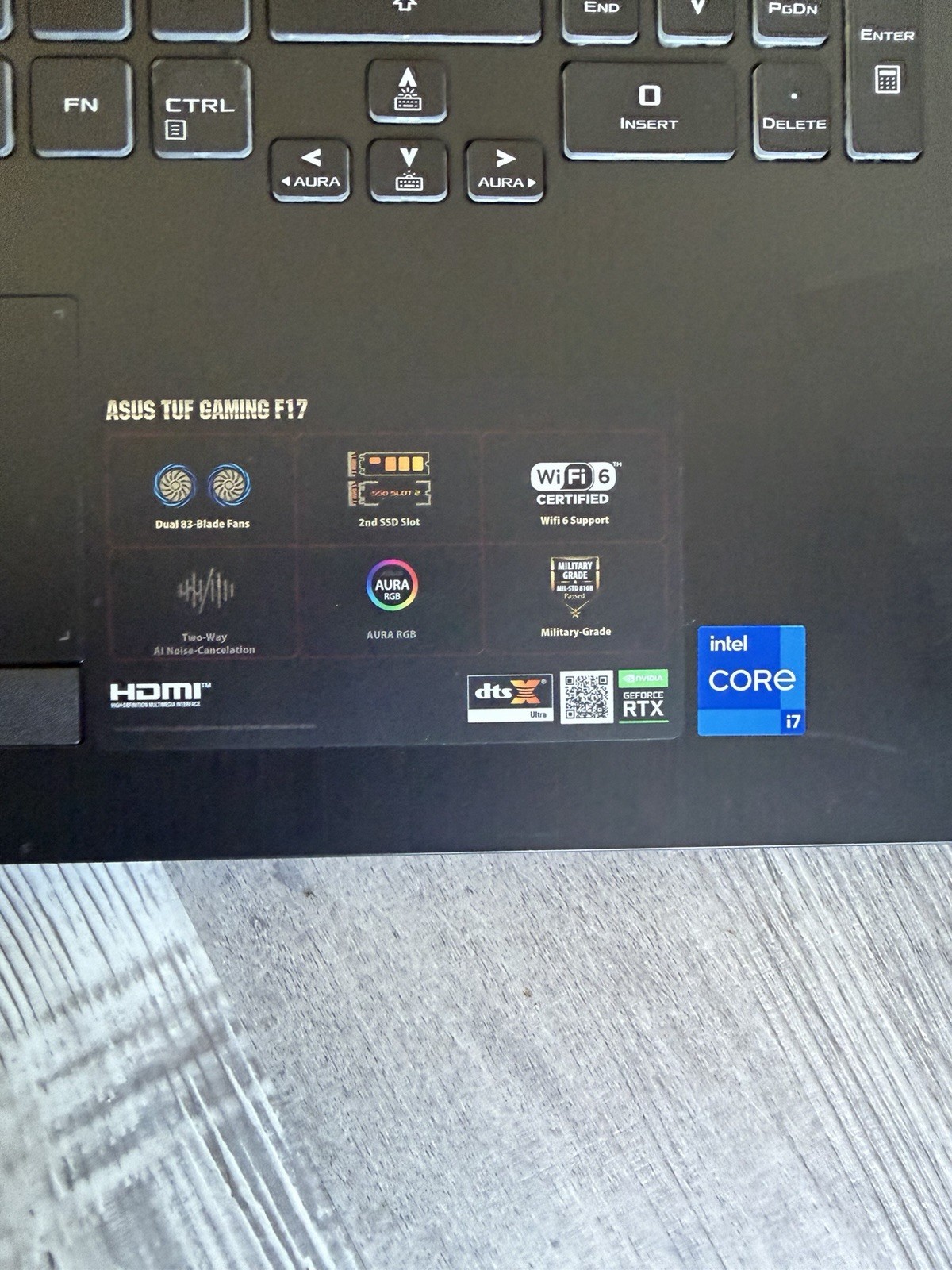ASUS TUF F17 Laptop, 17.3”, Intel Core i7-11800H, RTX 3060, 16GB DDR4, 1TB SSD