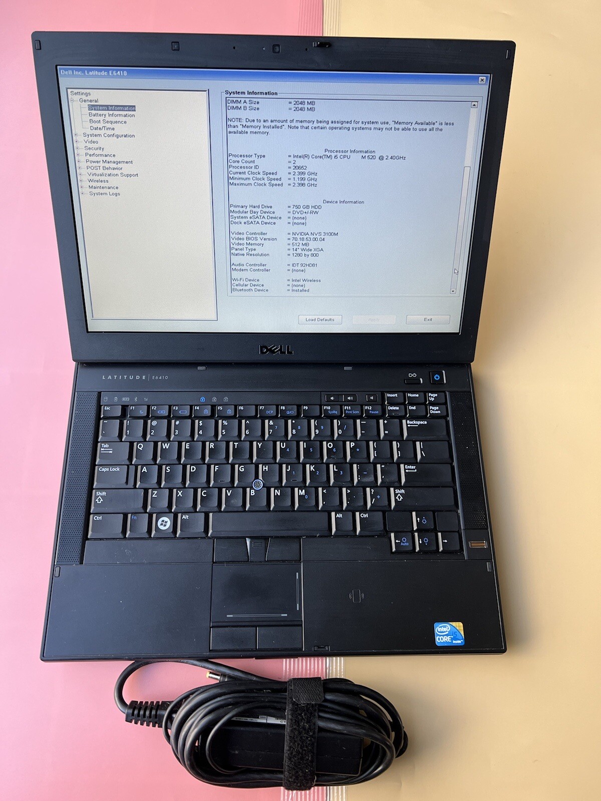 Dell Latitude E6410 Core i5 M520 2.40GHz 4GB RAM 750GB NVIDIA BLUETOOTH WEBCAM