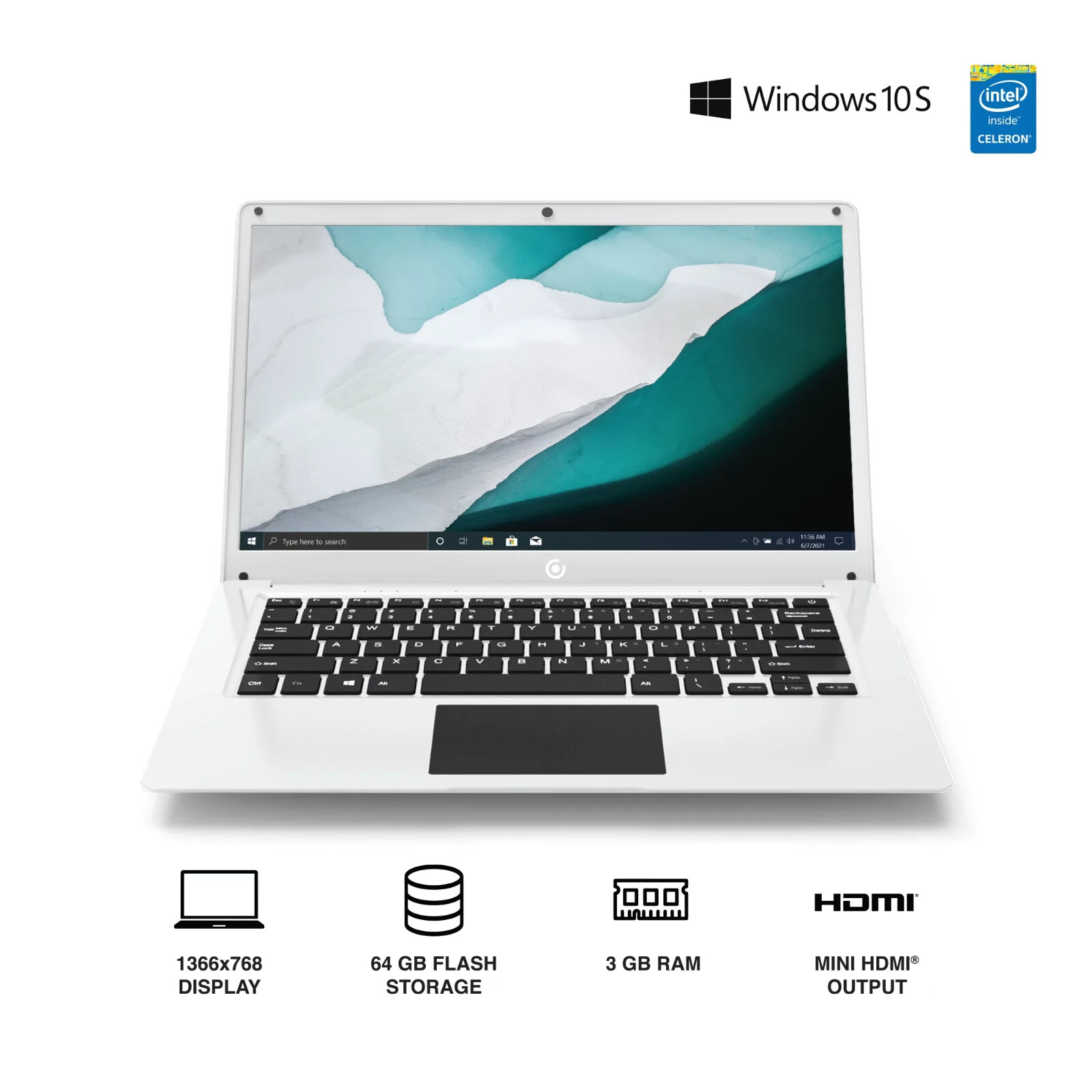 Core Innovations Silver 14.1″ HD 1.1GHz 3GB 64GB Ubuntu+/or Win11/10 Office*
