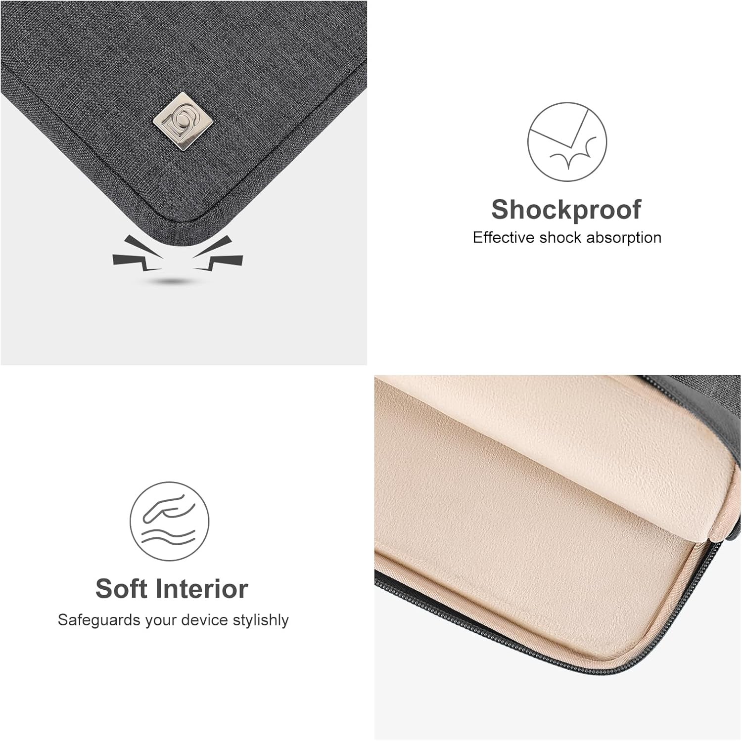 Laptop Sleeve Cover for 14 inch MacBook Pro M4/M3/M2/M1 Pro/Max 2024-2021, Dark