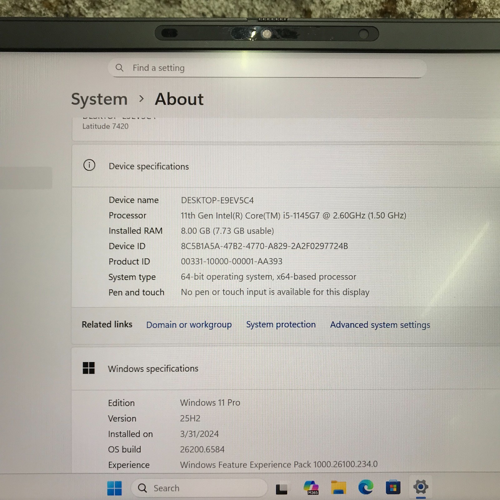DELL Latitude 7420 FHD Laptop i5-1145G7 8GB RAM 512GB NVMe (Windows 11 Pro)